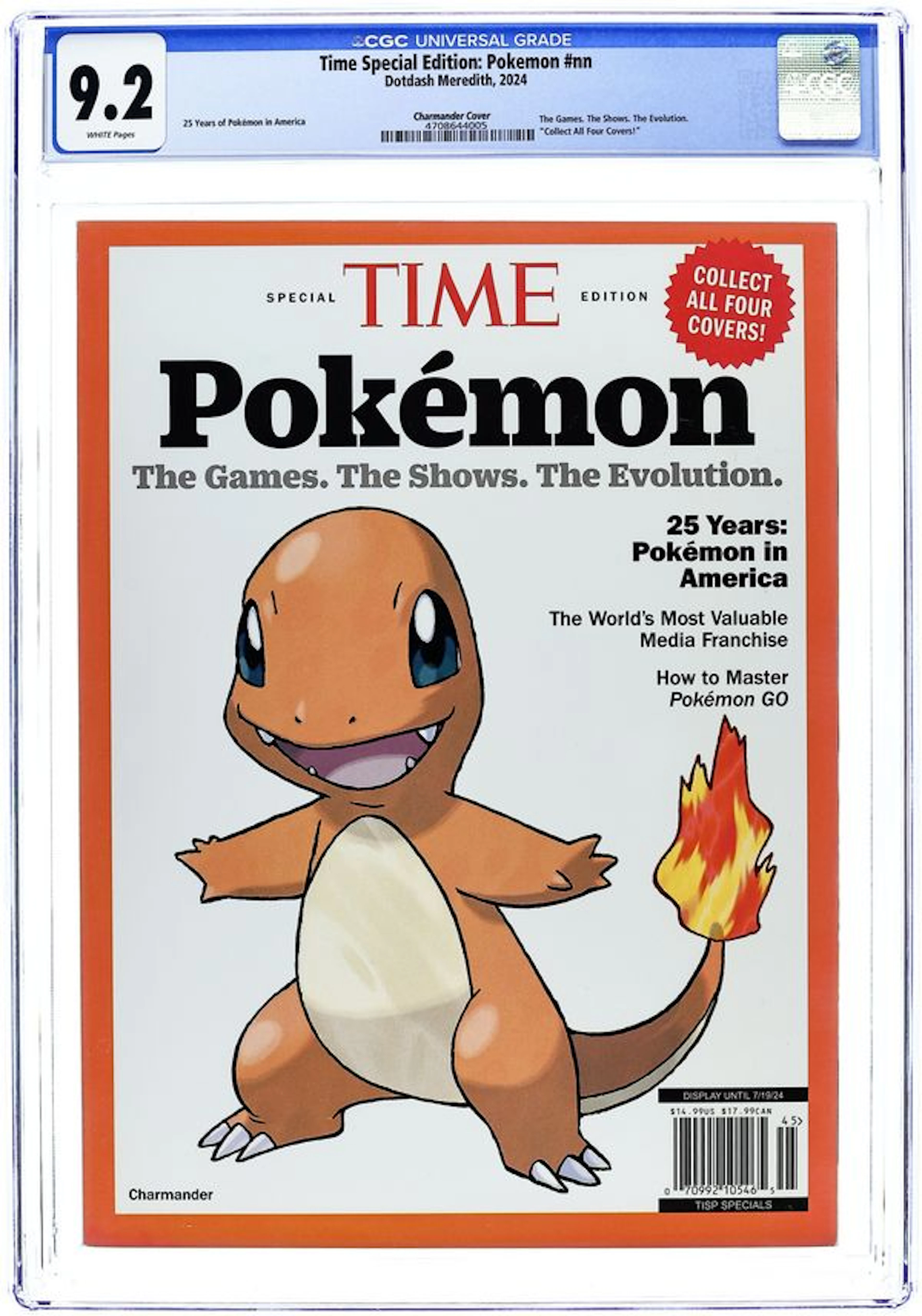 Time Special Edition Pokemon (2024 Dotdash Meredith) 1CHARMANDER CGC 9.2