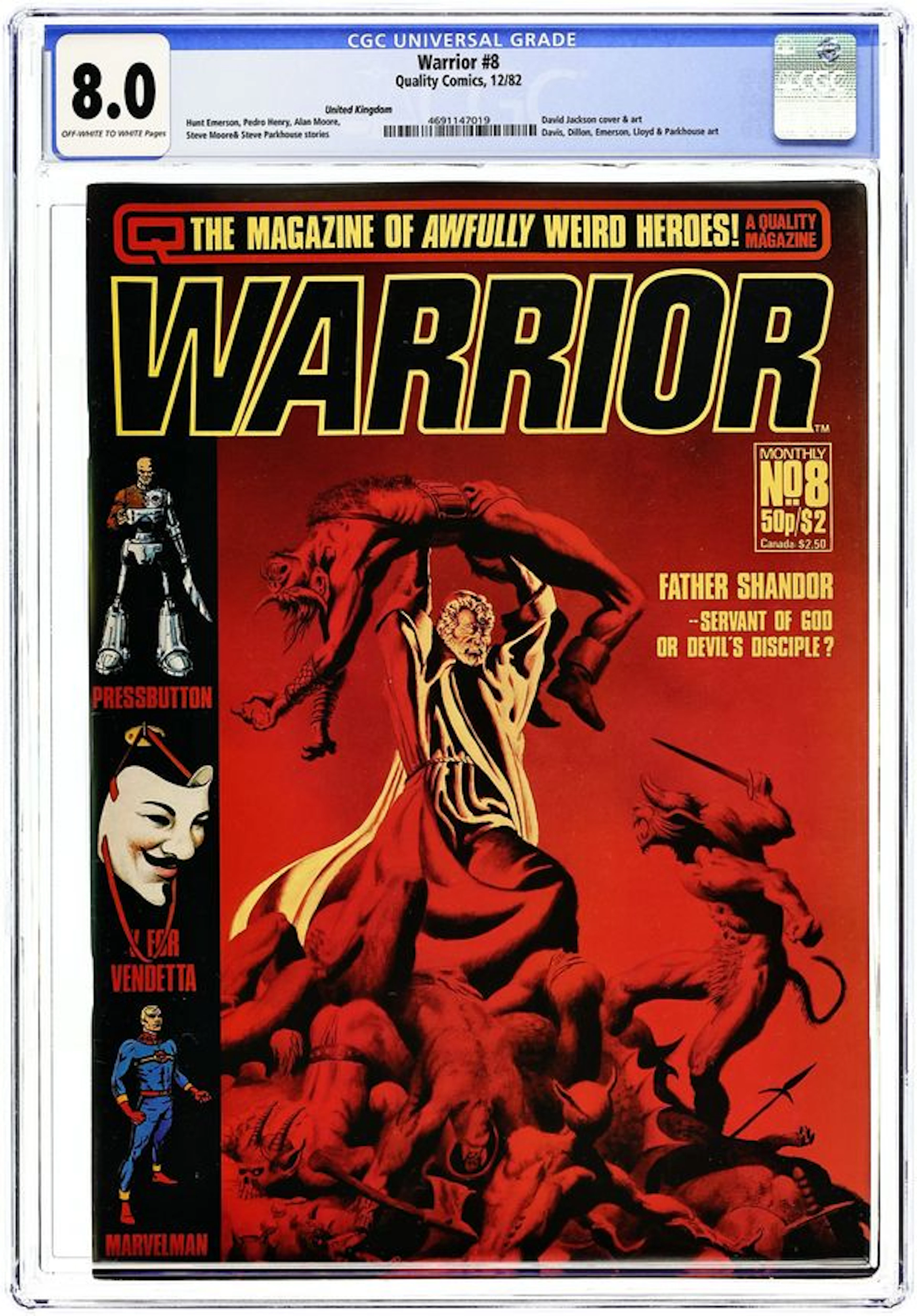 Warrior (UK 1982 Quality) 8 CGC 8.0