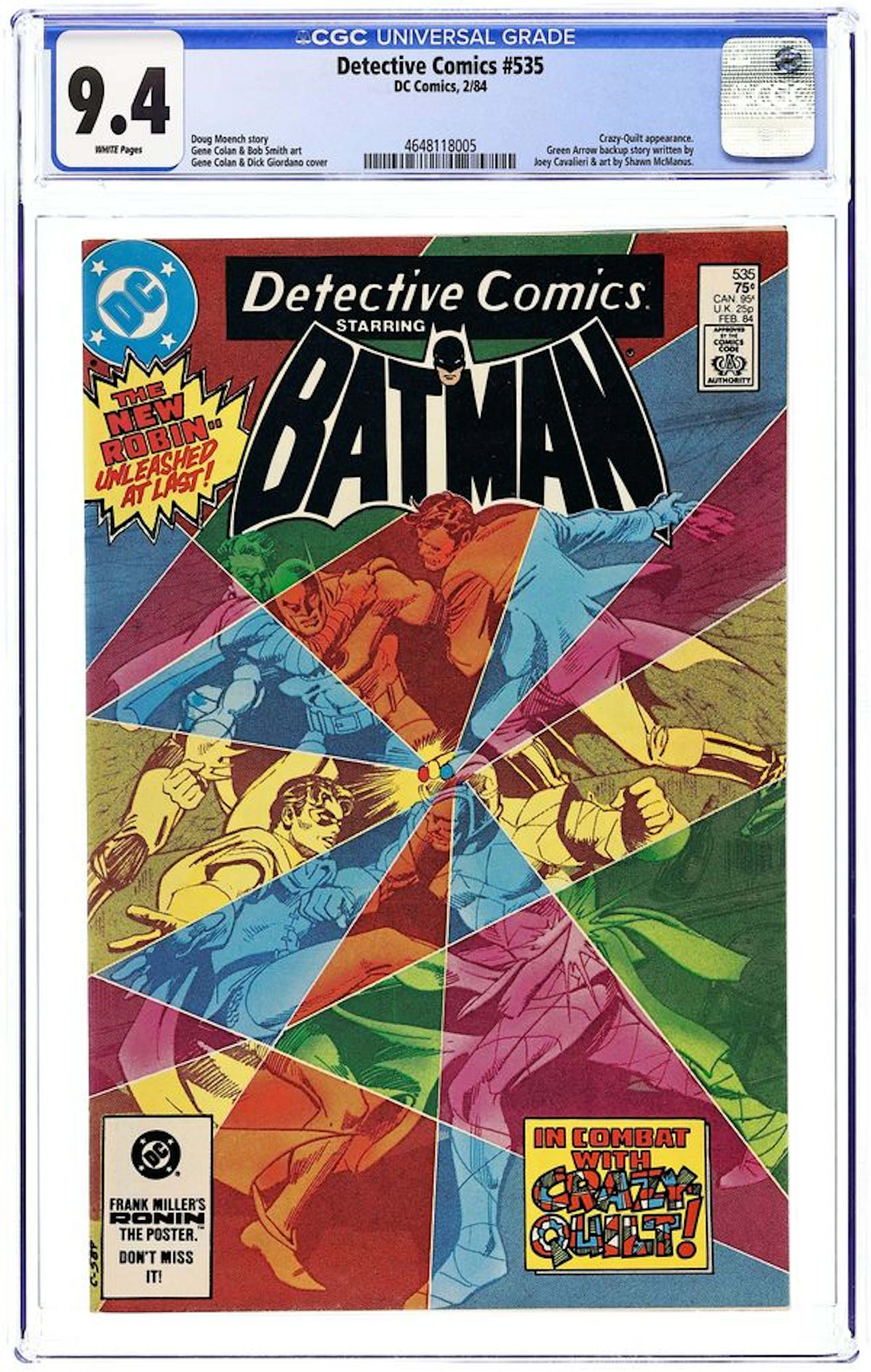 Detective Comics (1937 1st Series) 535D CGC 9.4