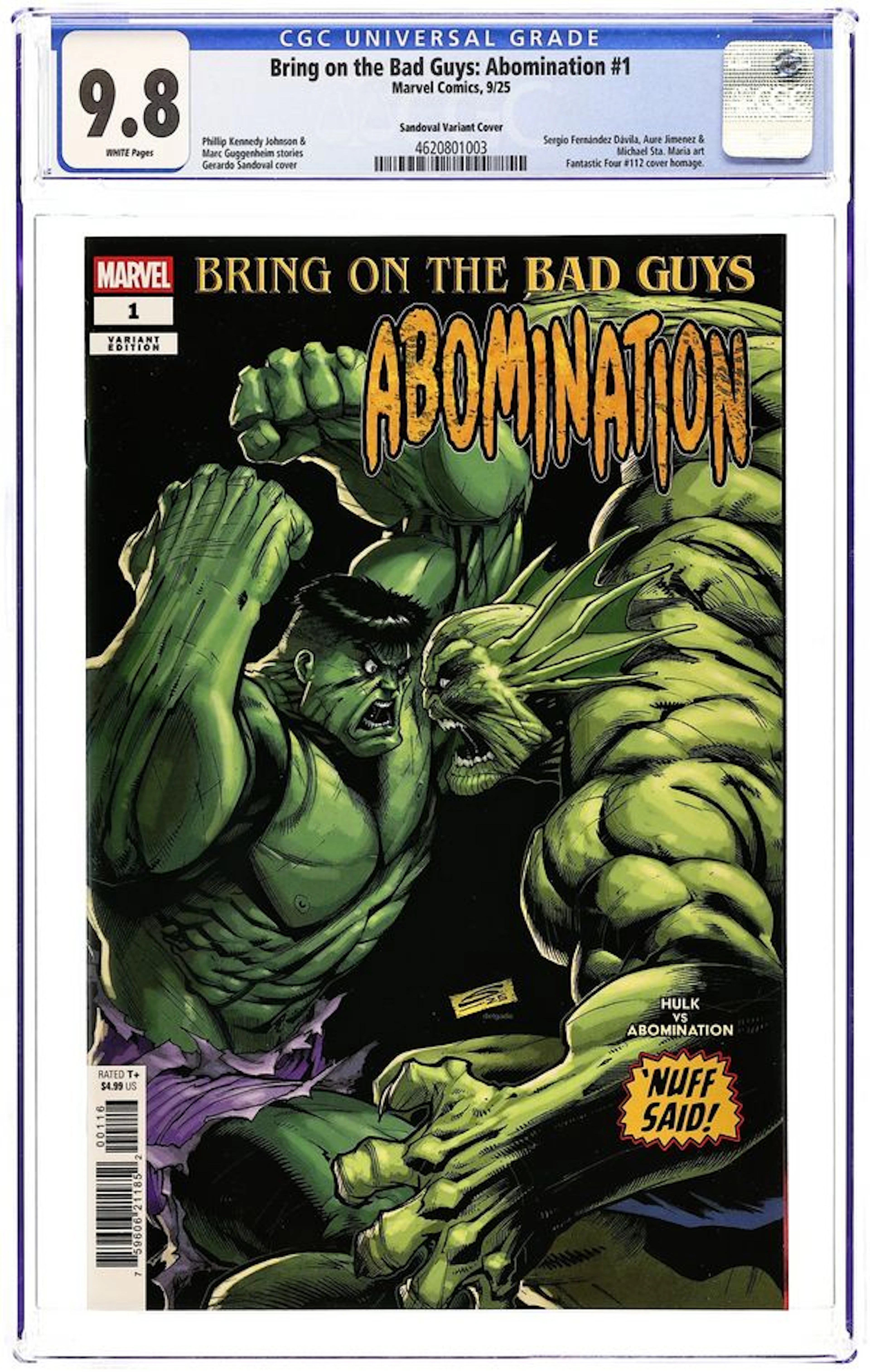 Bring on the Bad Guys Abomination (2025 Marvel) 1F CGC 9.8