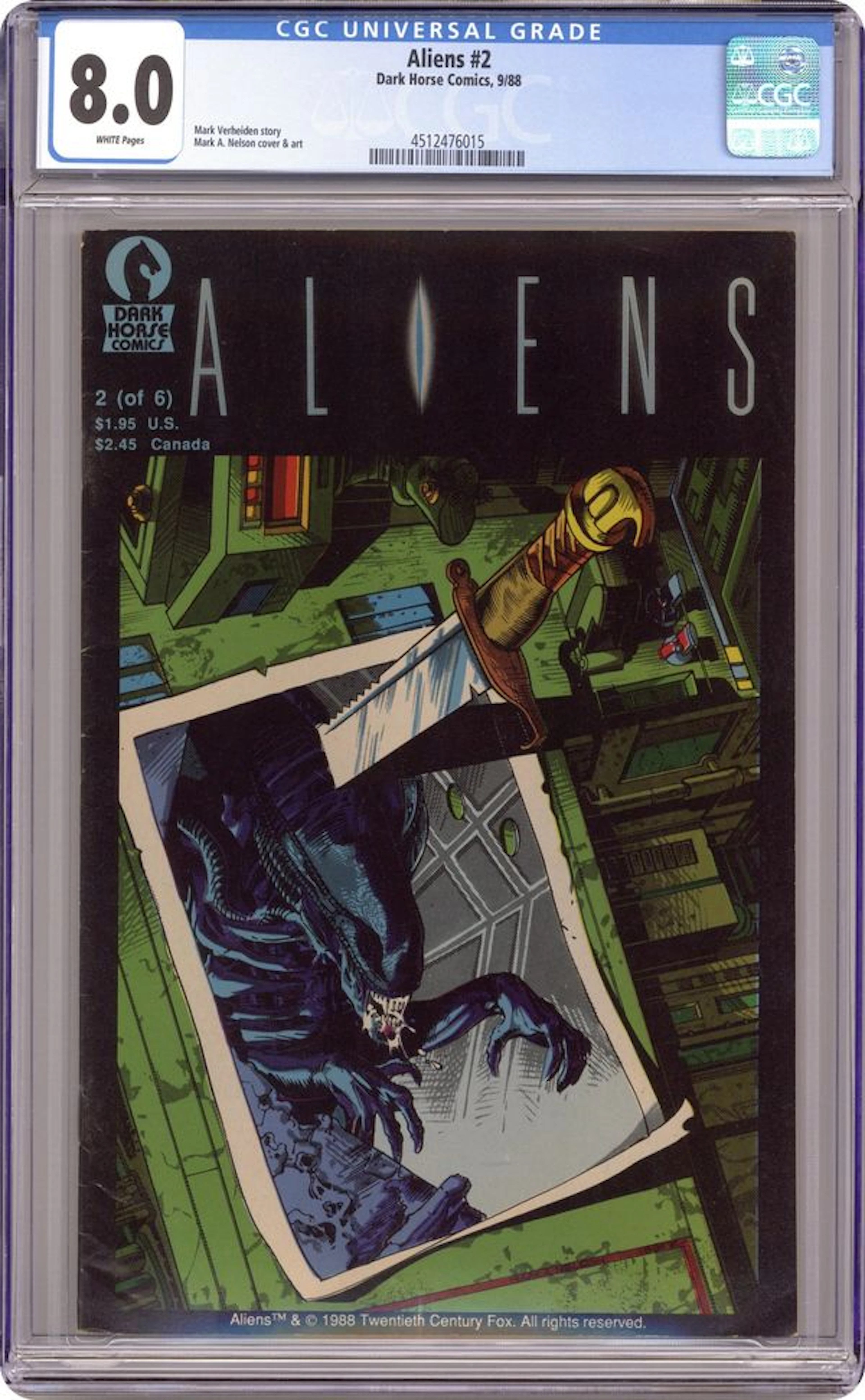 Aliens (1988 Dark Horse) 2 CGC 8.0