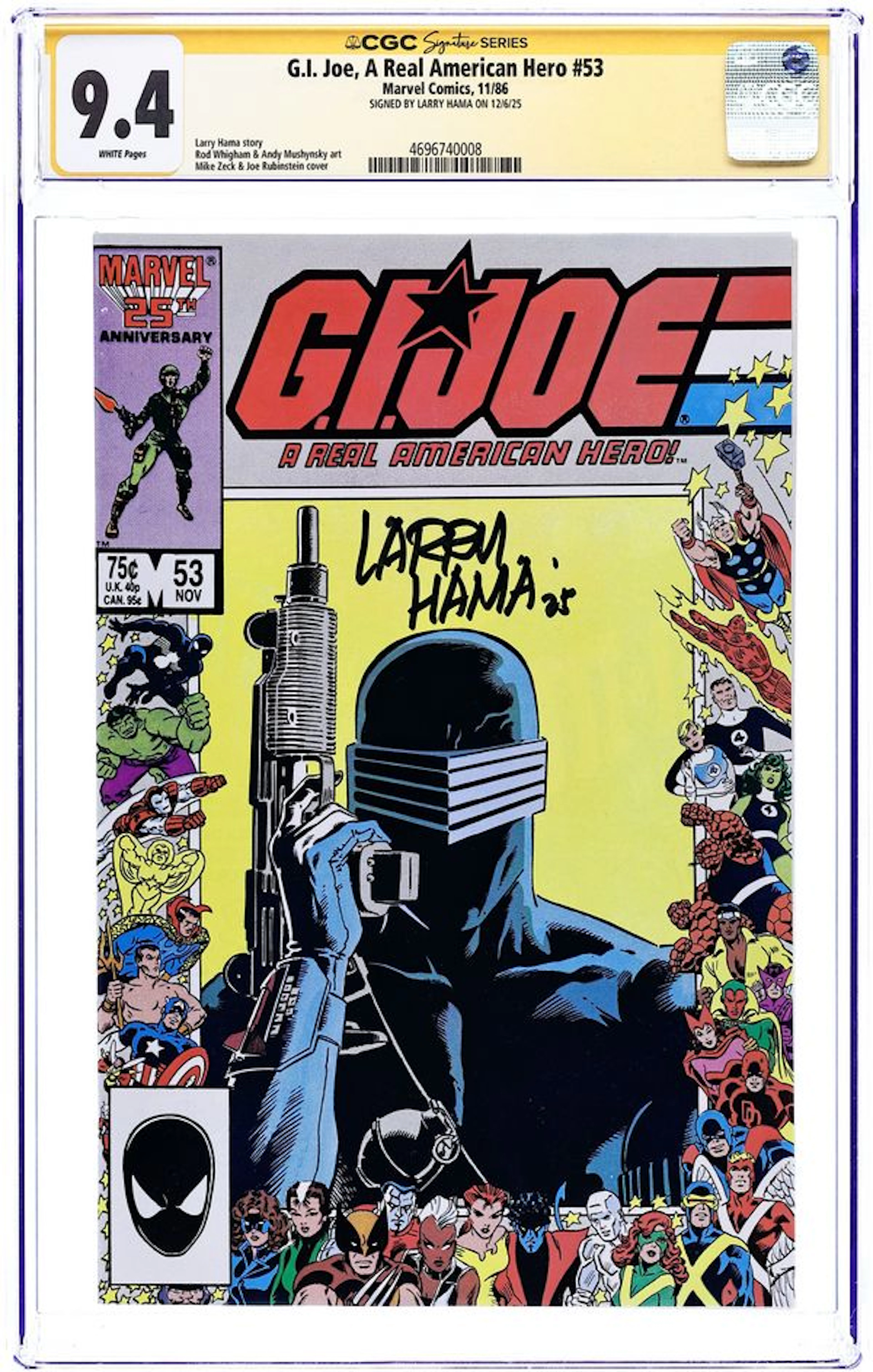 GI Joe A Real American Hero (1982 Marvel) 53D CGC 9.4 SS Hama