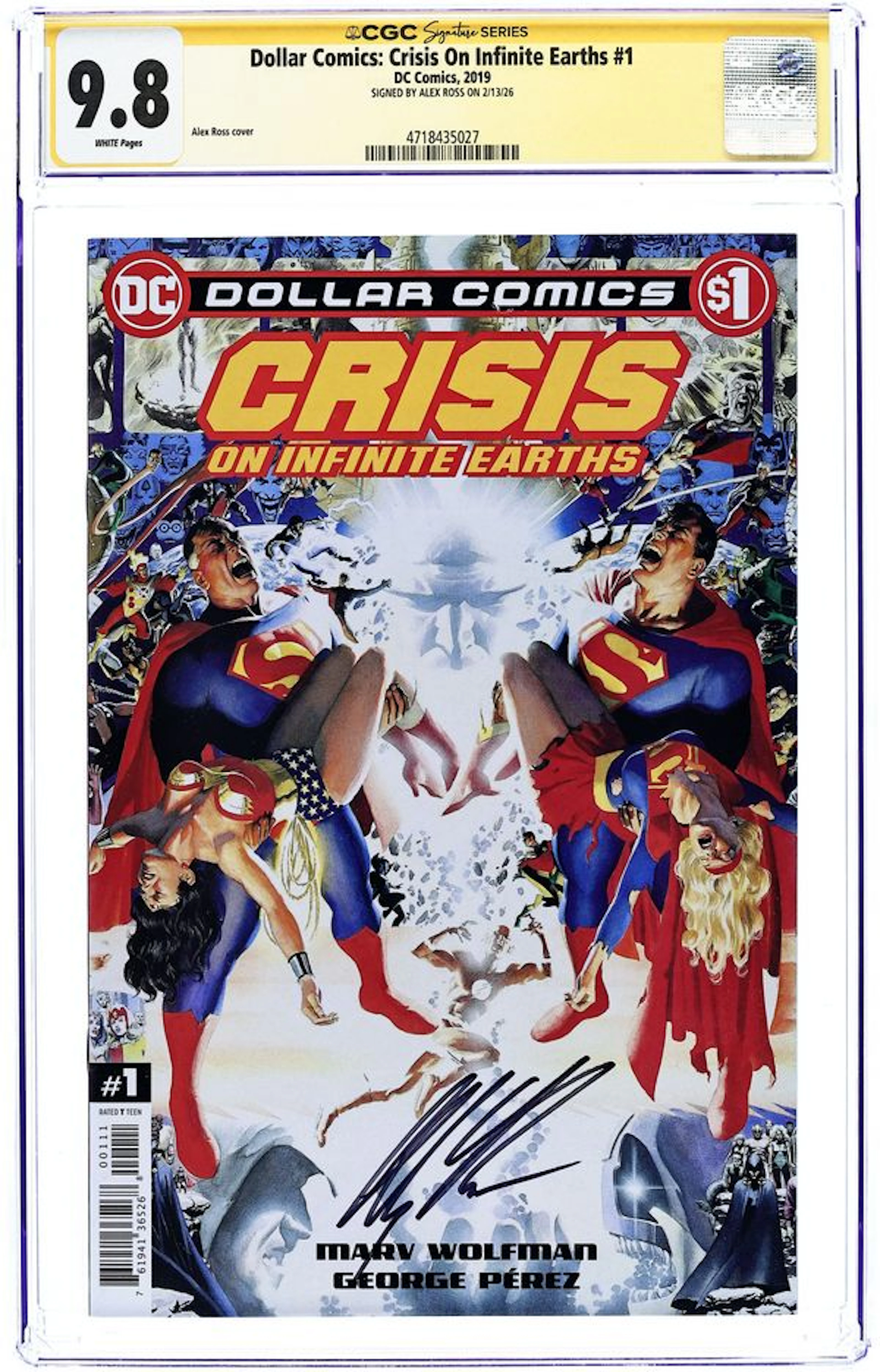 Dollar Comics Crisis On Infinite Earths (2019 DC) 1 CGC 9.8 SS Ross