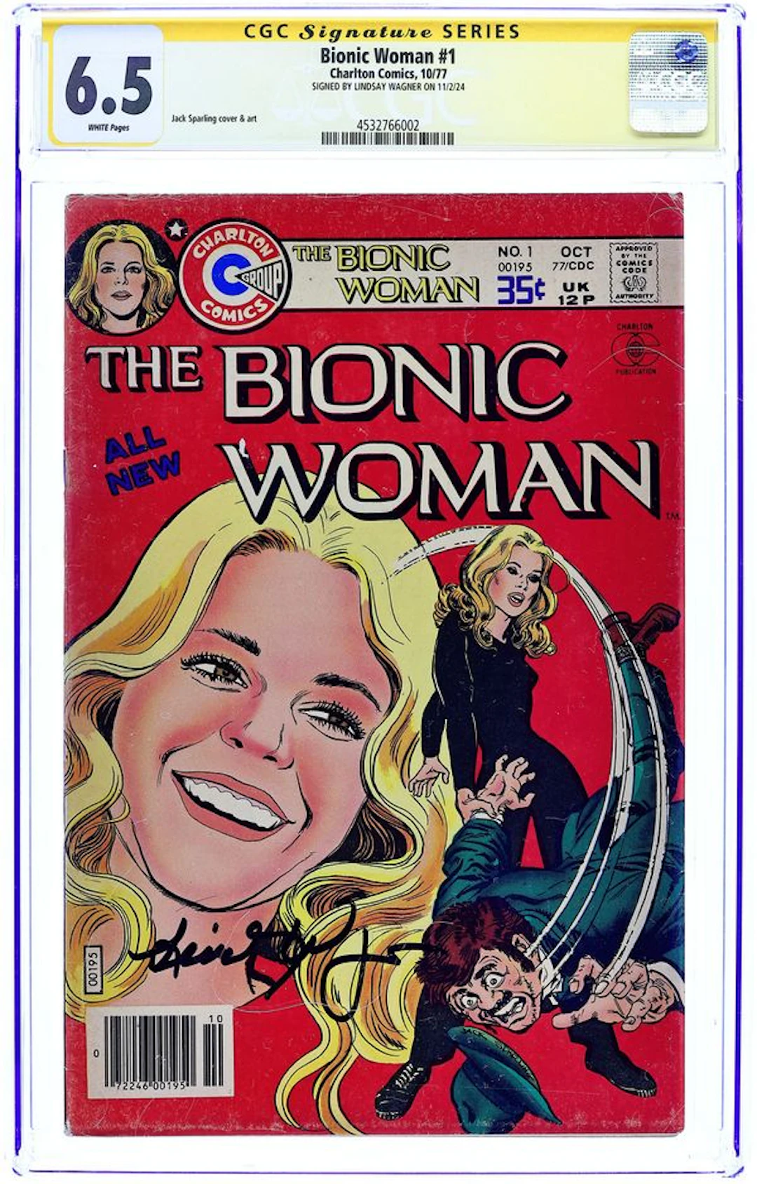 Bionic Woman (1977 Charlton) 1 CGC 6.5 SS Wagner