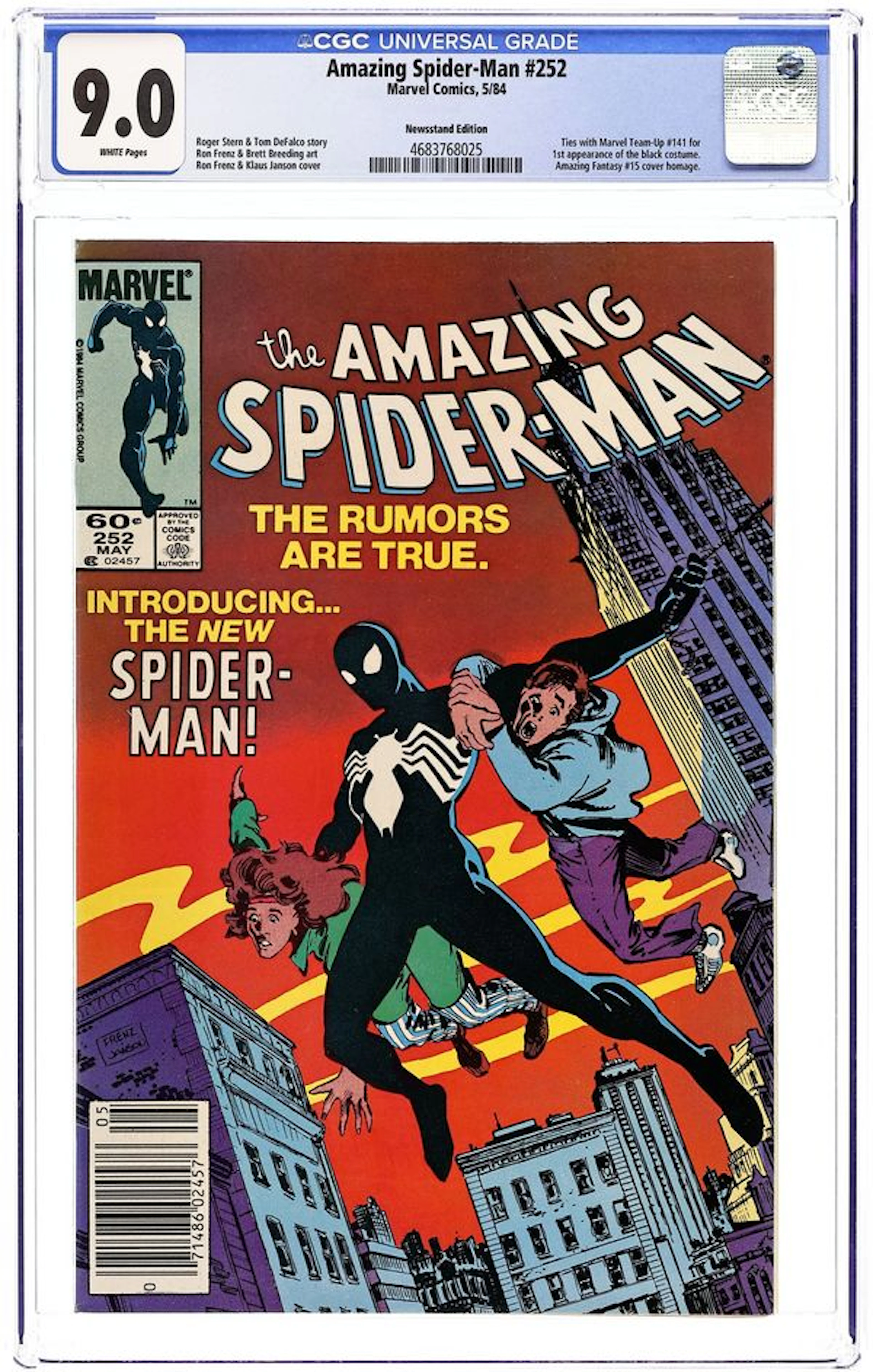 Amazing Spider-Man (1963 1st Series) 252N CGC 9.0