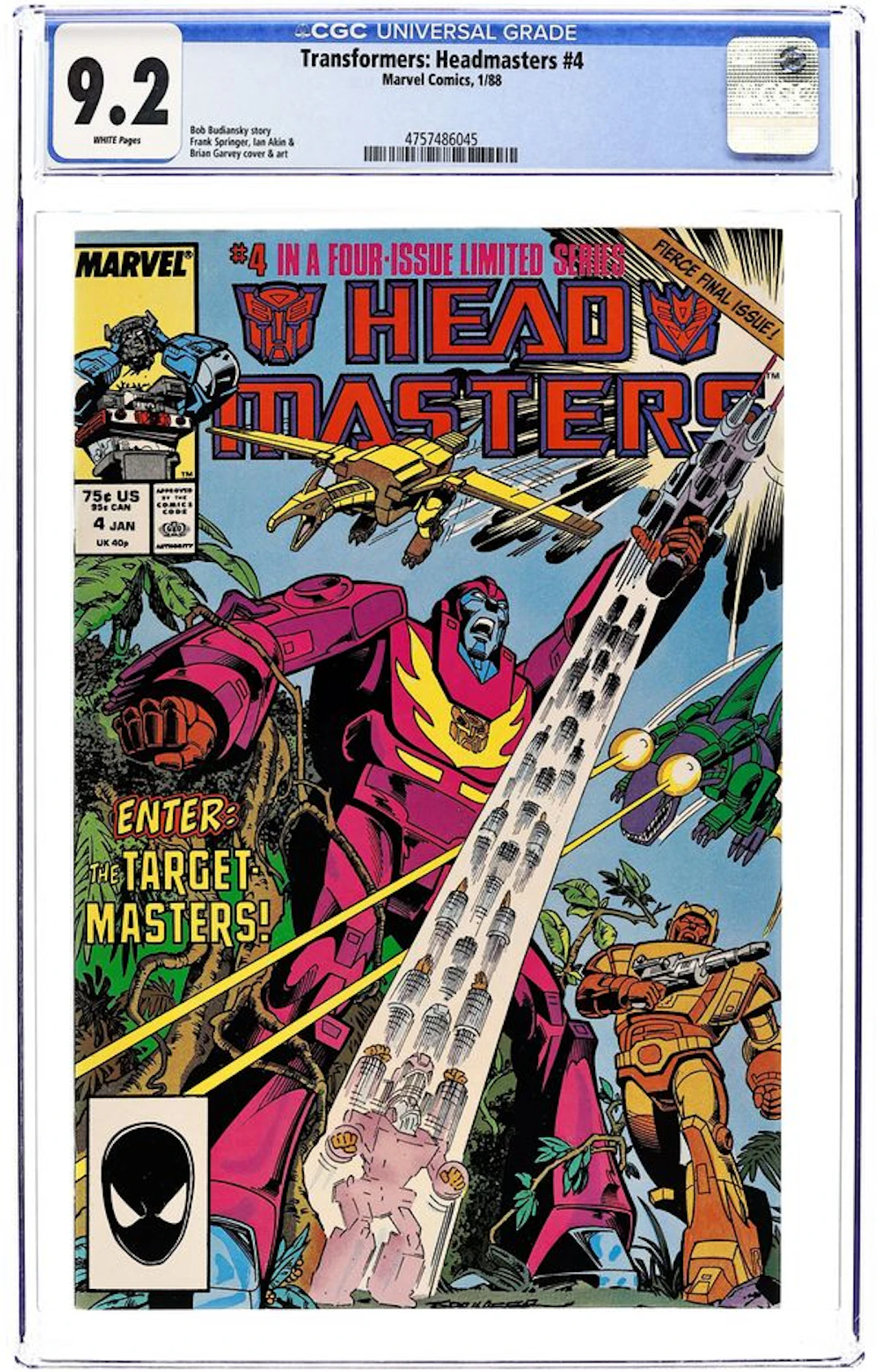 Transformers Headmasters (1987) 4 CGC 9.2