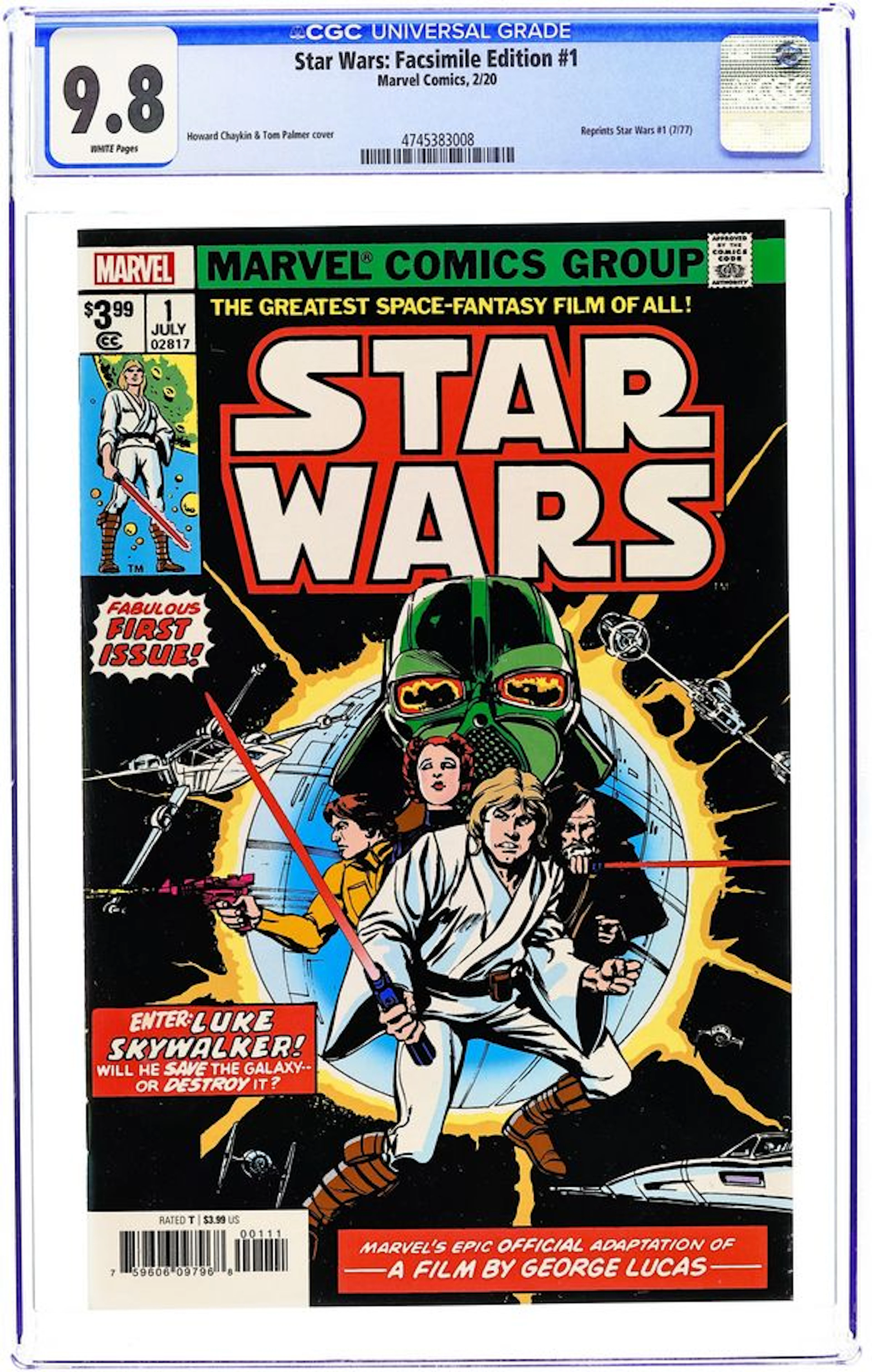 Star Wars (1977 Marvel) Facsimile Edition 1A CGC 9.8