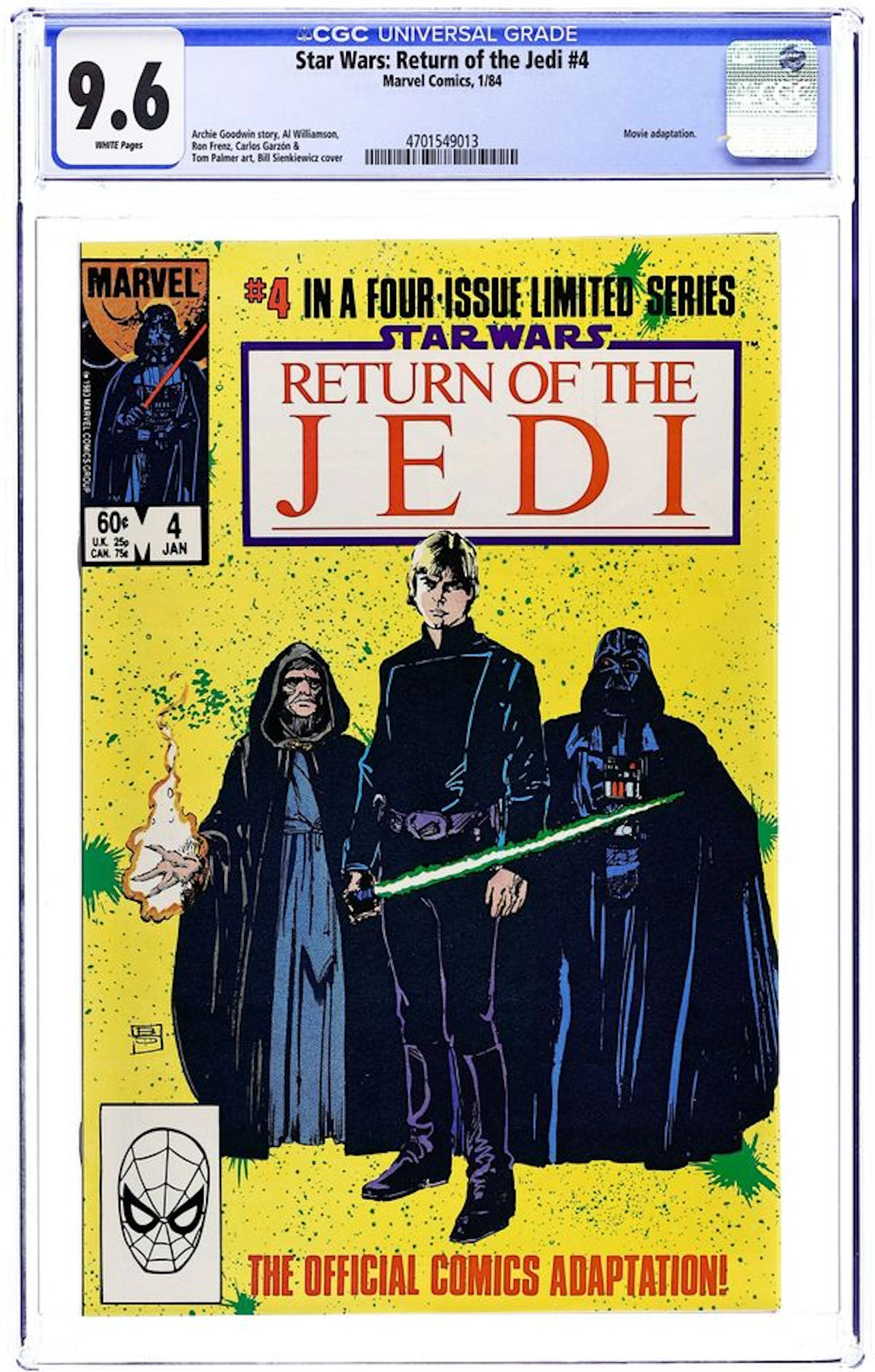 Star Wars Return of the Jedi (1983 Marvel) 4D CGC 9.6