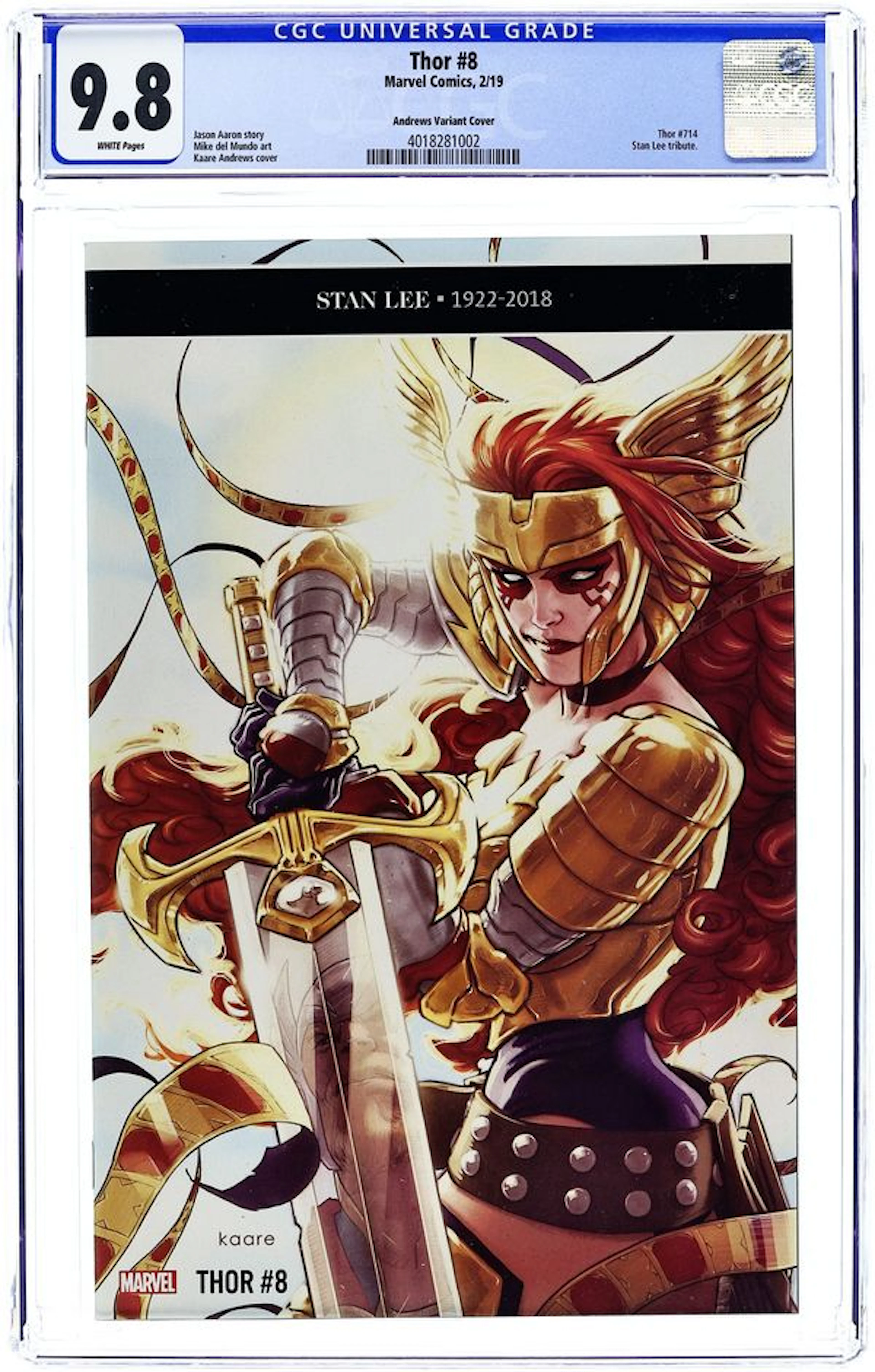 Thor (2018 Marvel 5th Series) 8B CGC 9.8