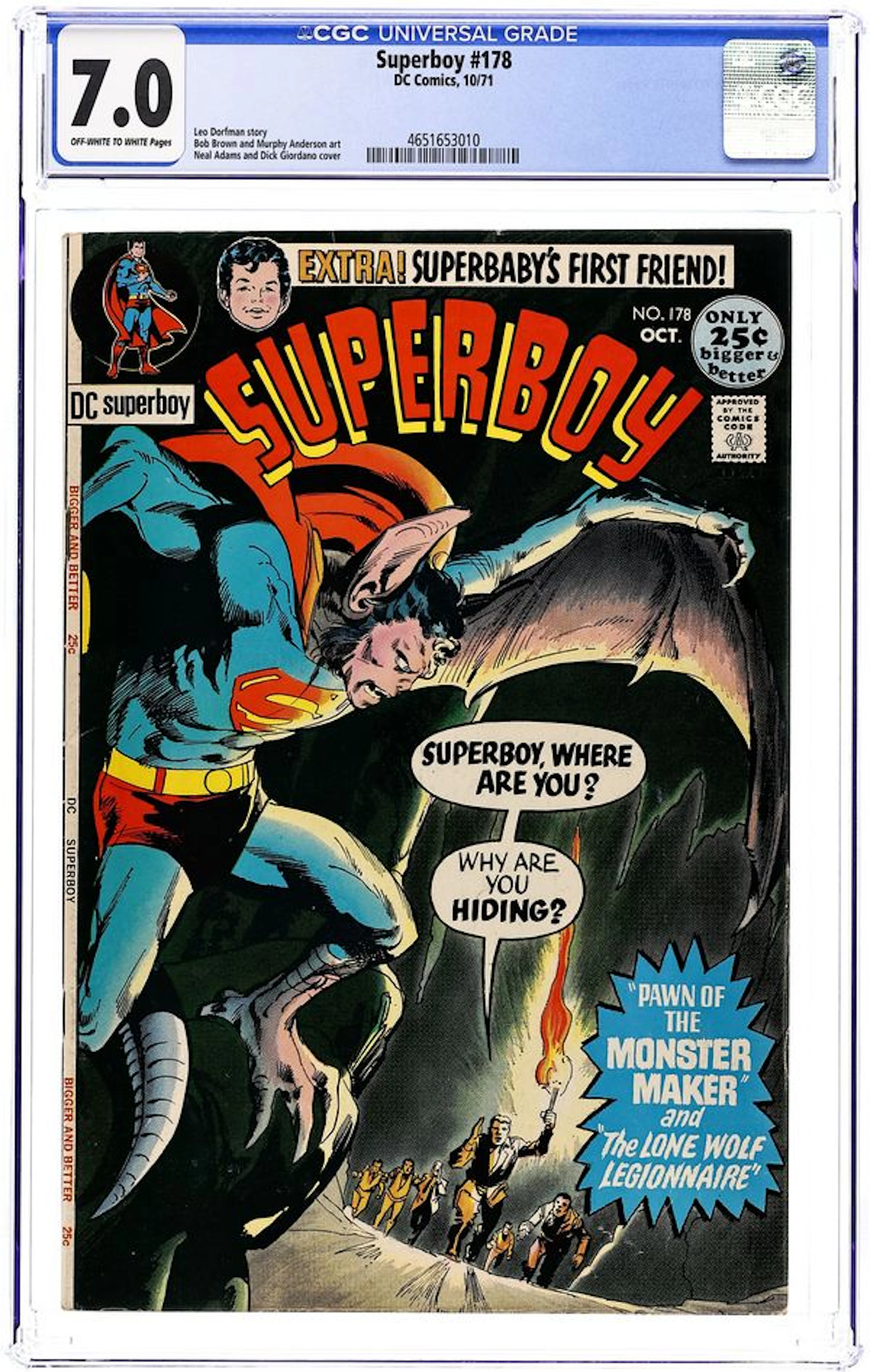 Superboy (1949-1979 1st Series DC) 178 CGC 7.0