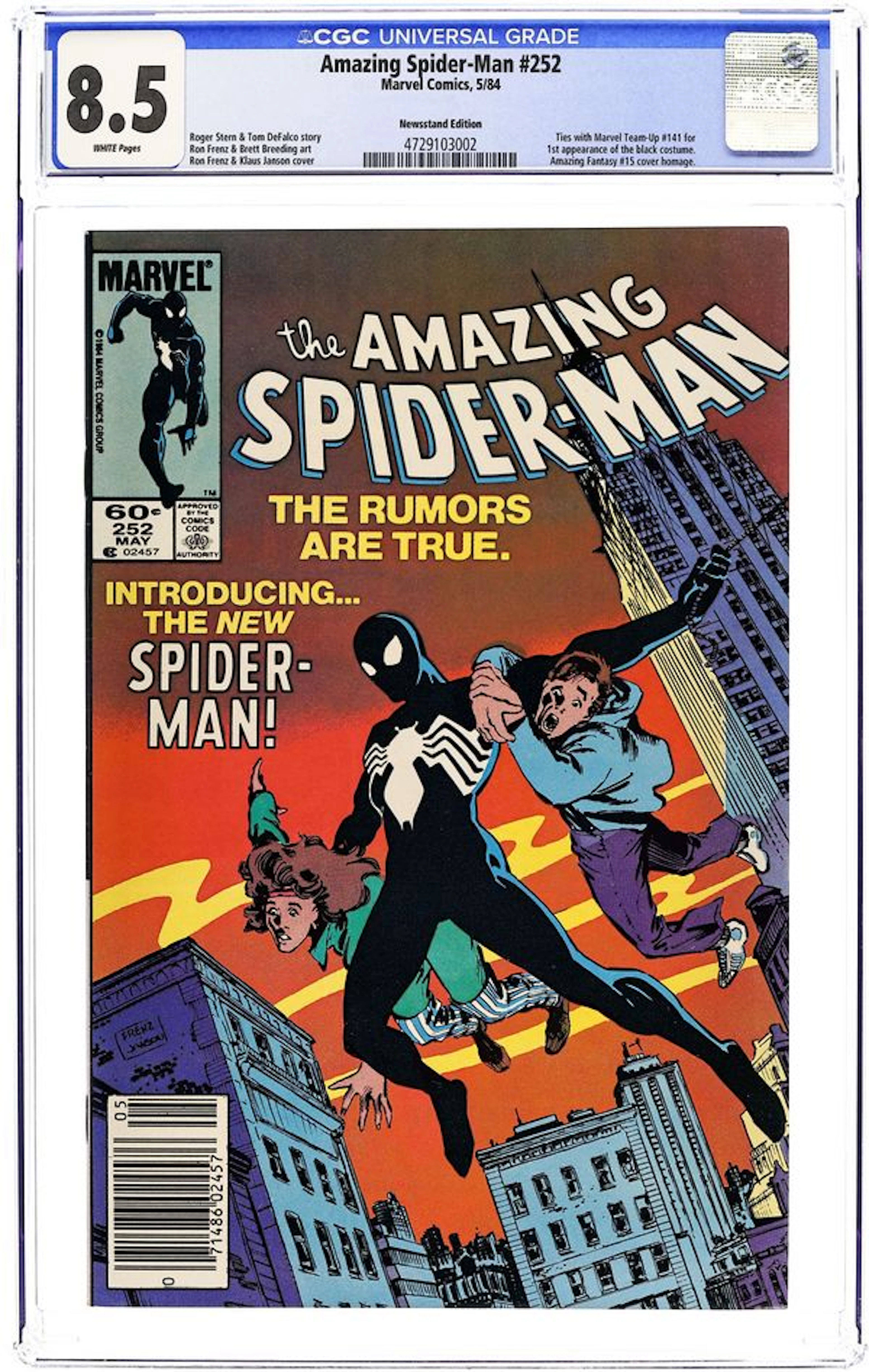Amazing Spider-Man (1963 1st Series) 252N CGC 8.5