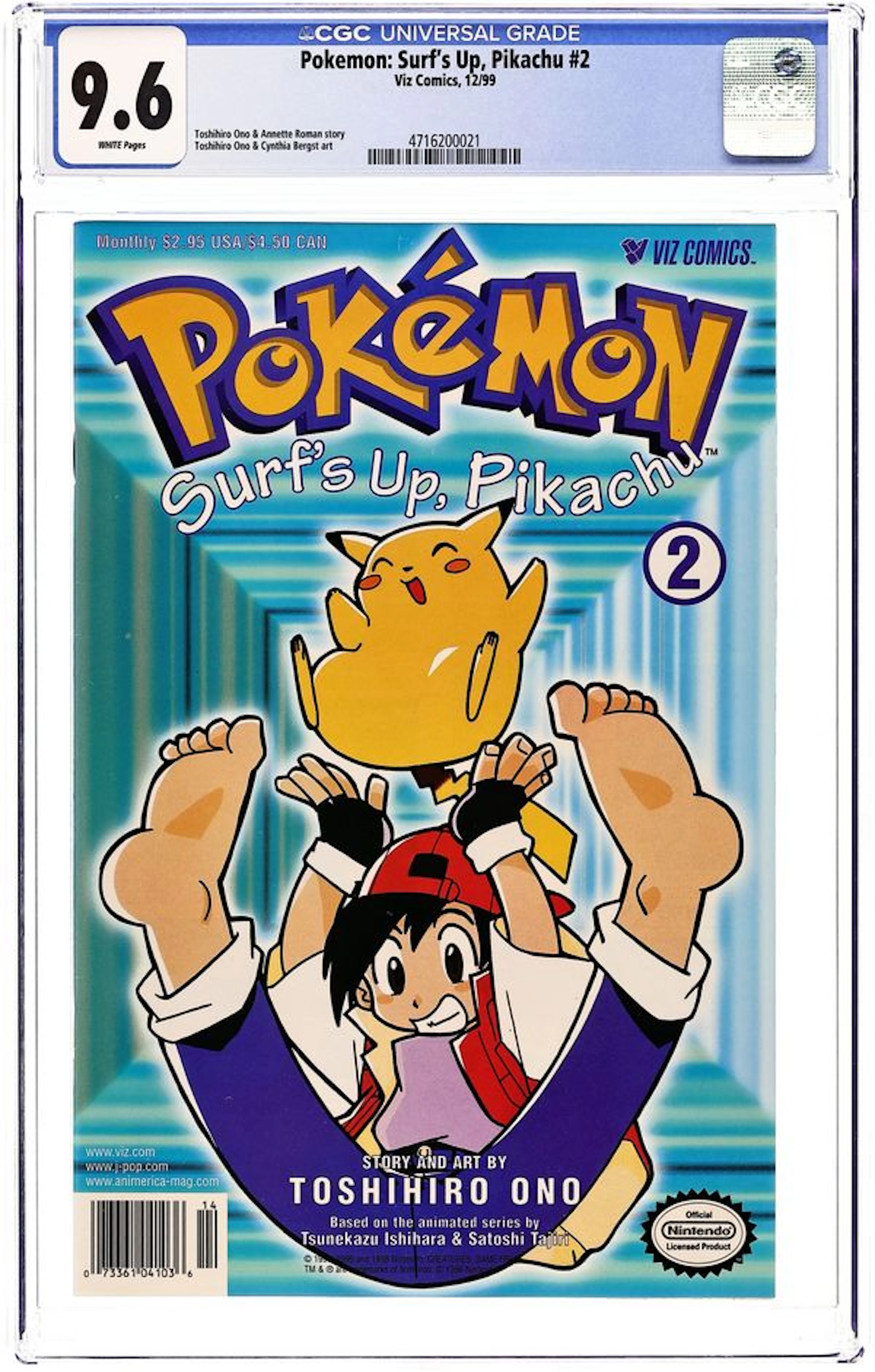 Pokemon Part 4 Surf's Up Pikachu! (1999 Viz) 2 CGC 9.6