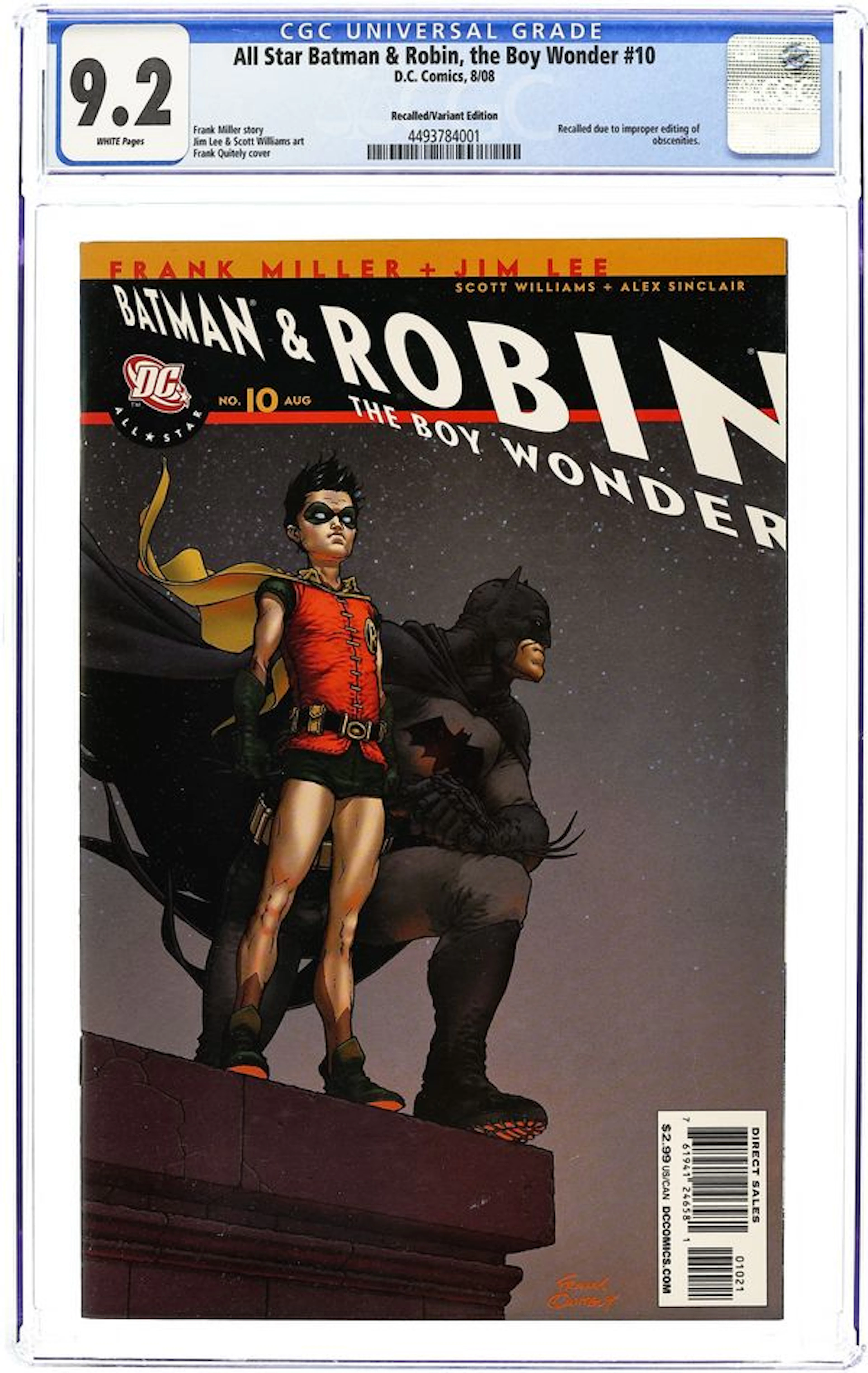 All Star Batman and Robin the Boy Wonder (2005) 10RECALL.B CGC 9.2
