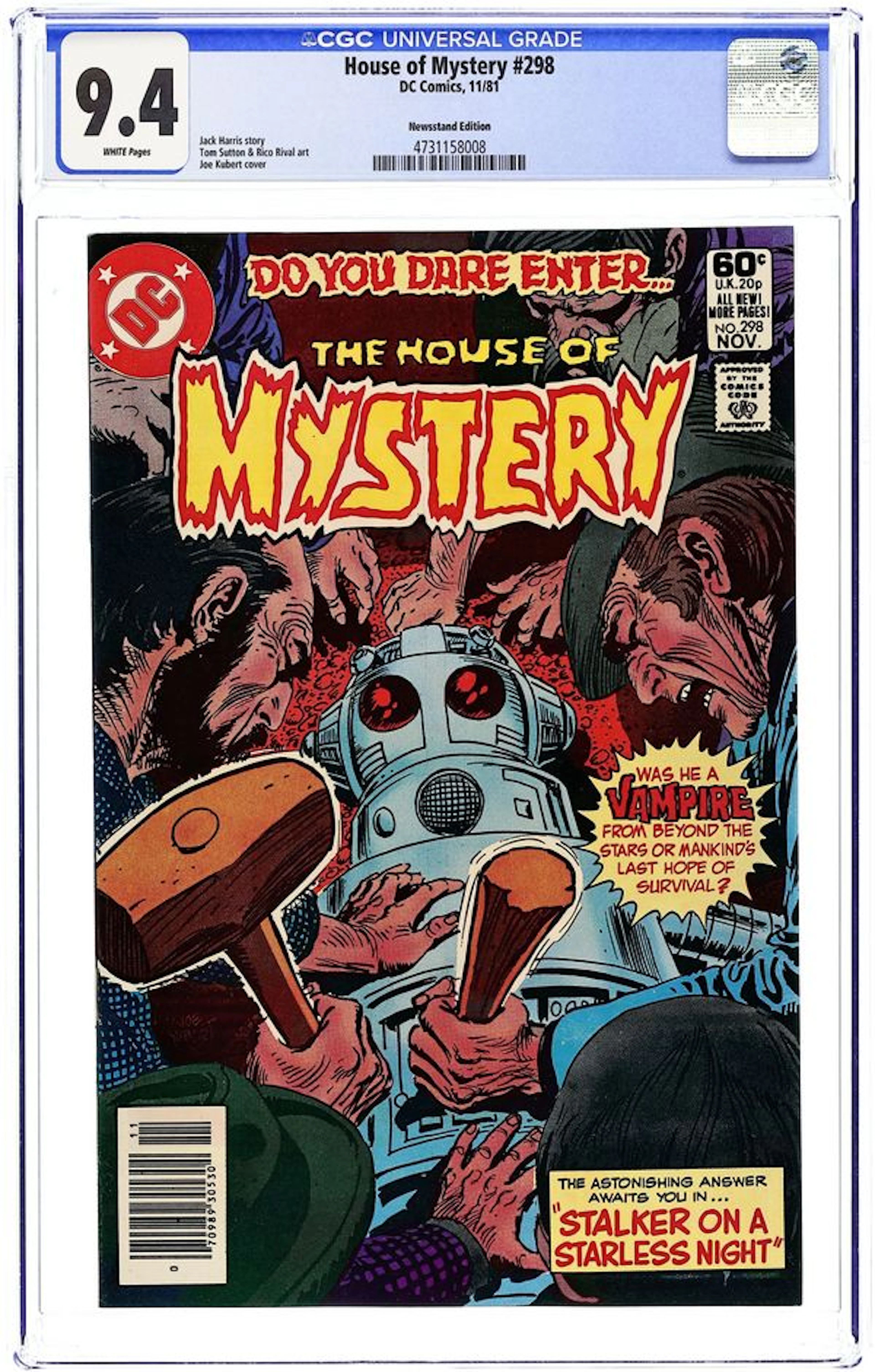 House of Mystery (1951-1983 1st Series) 298N CGC 9.4