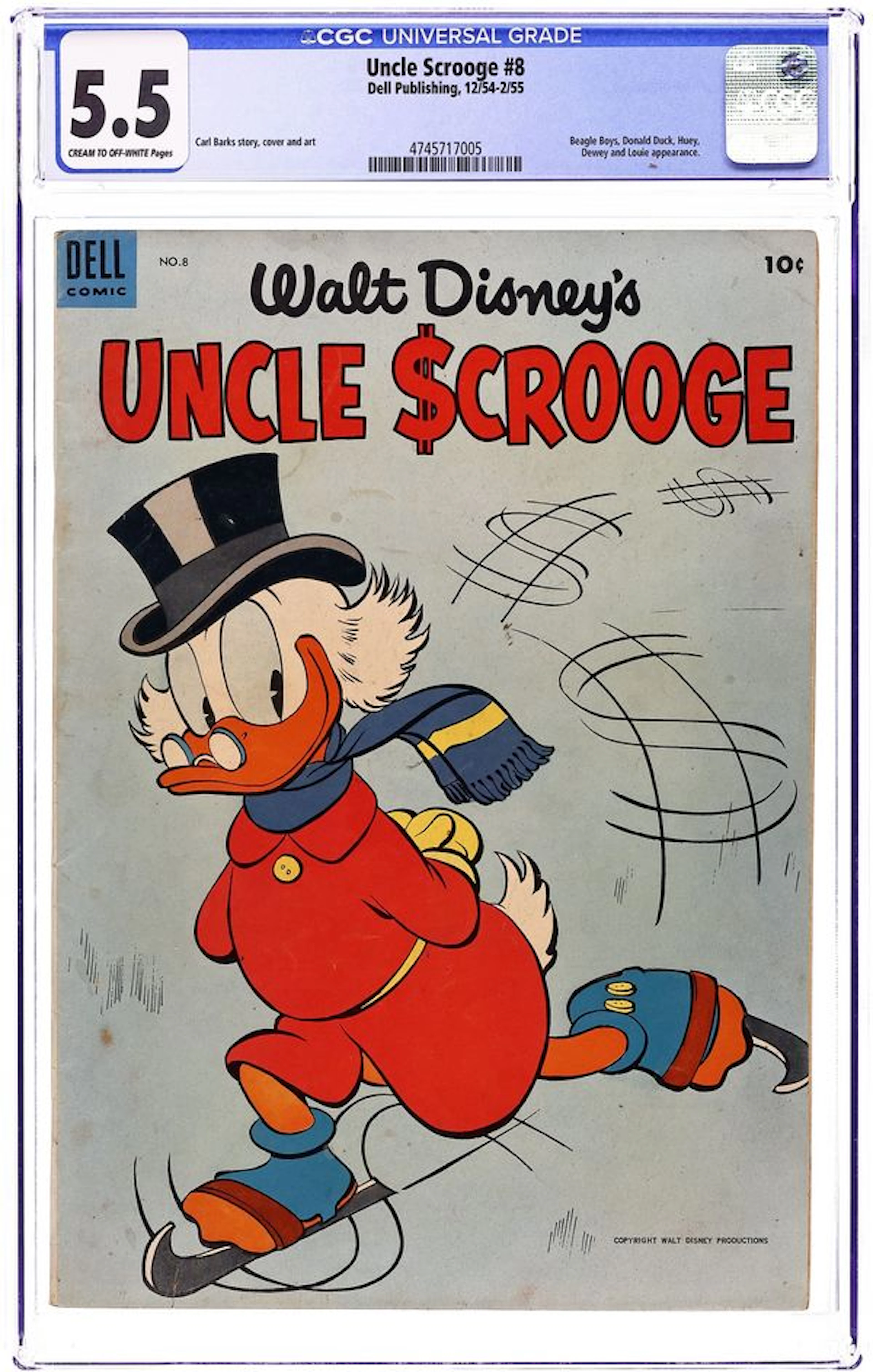 Uncle Scrooge (1954-2008 Dell/Gold Key/Gladstone/Gemstone) 8 CGC 5.5