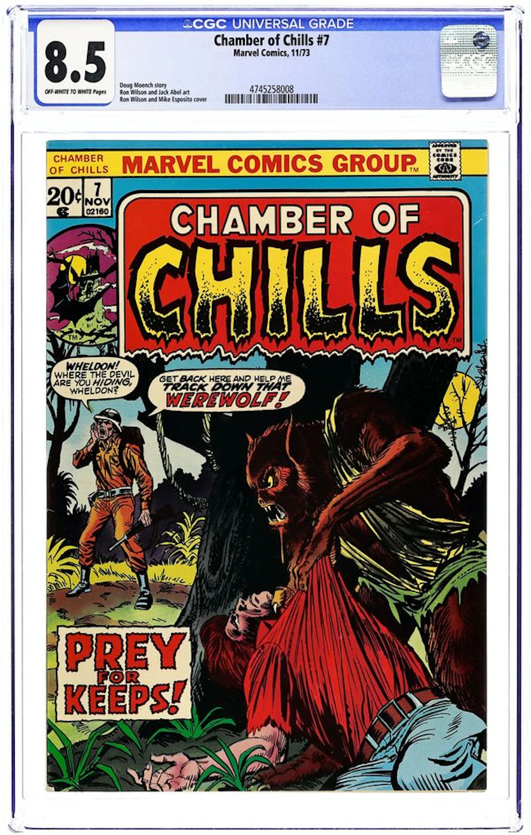 Chamber of Chills (1972 Marvel) 7 CGC 8.5