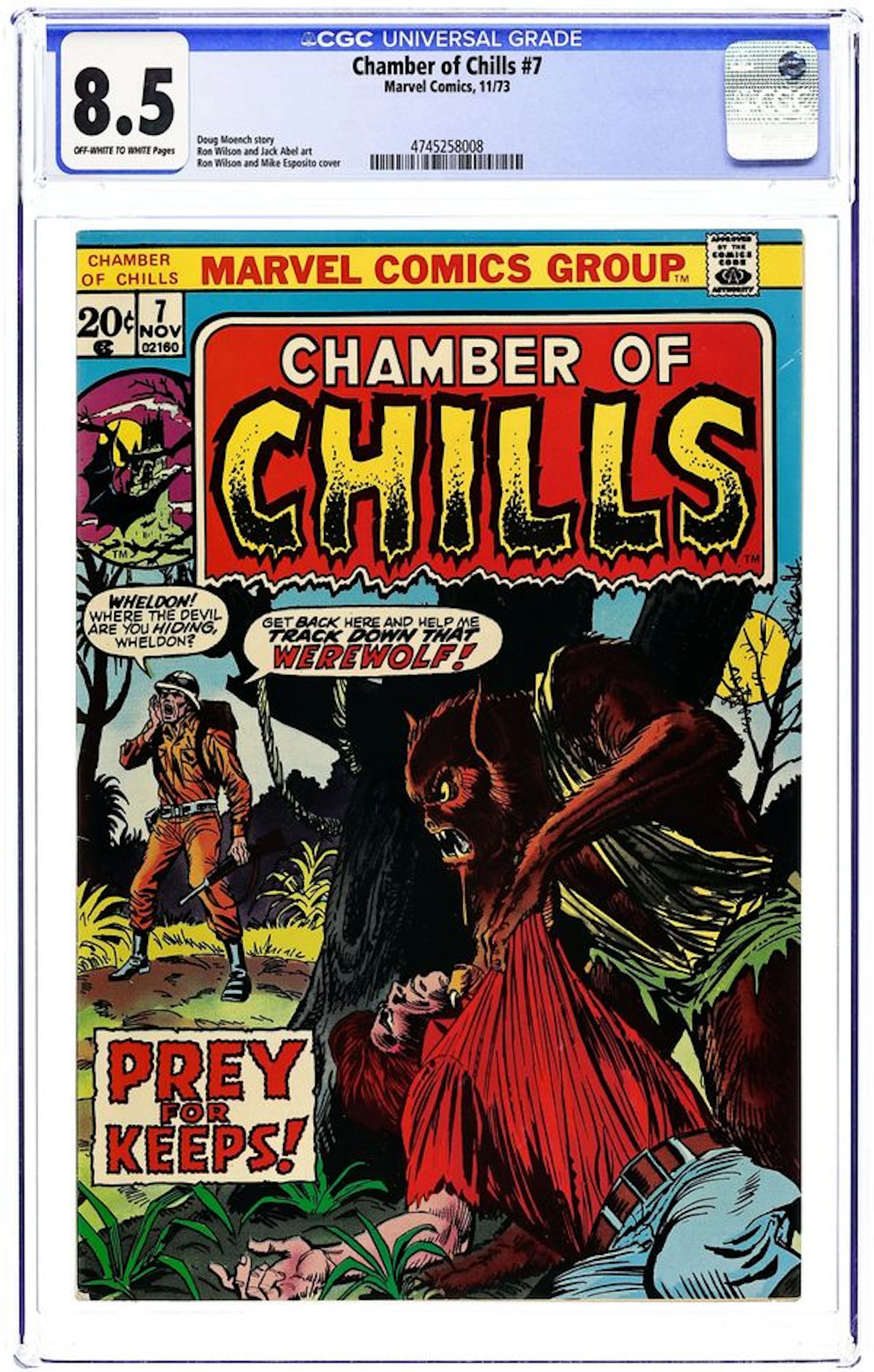Chamber of Chills (1972 Marvel) 7 CGC 8.5