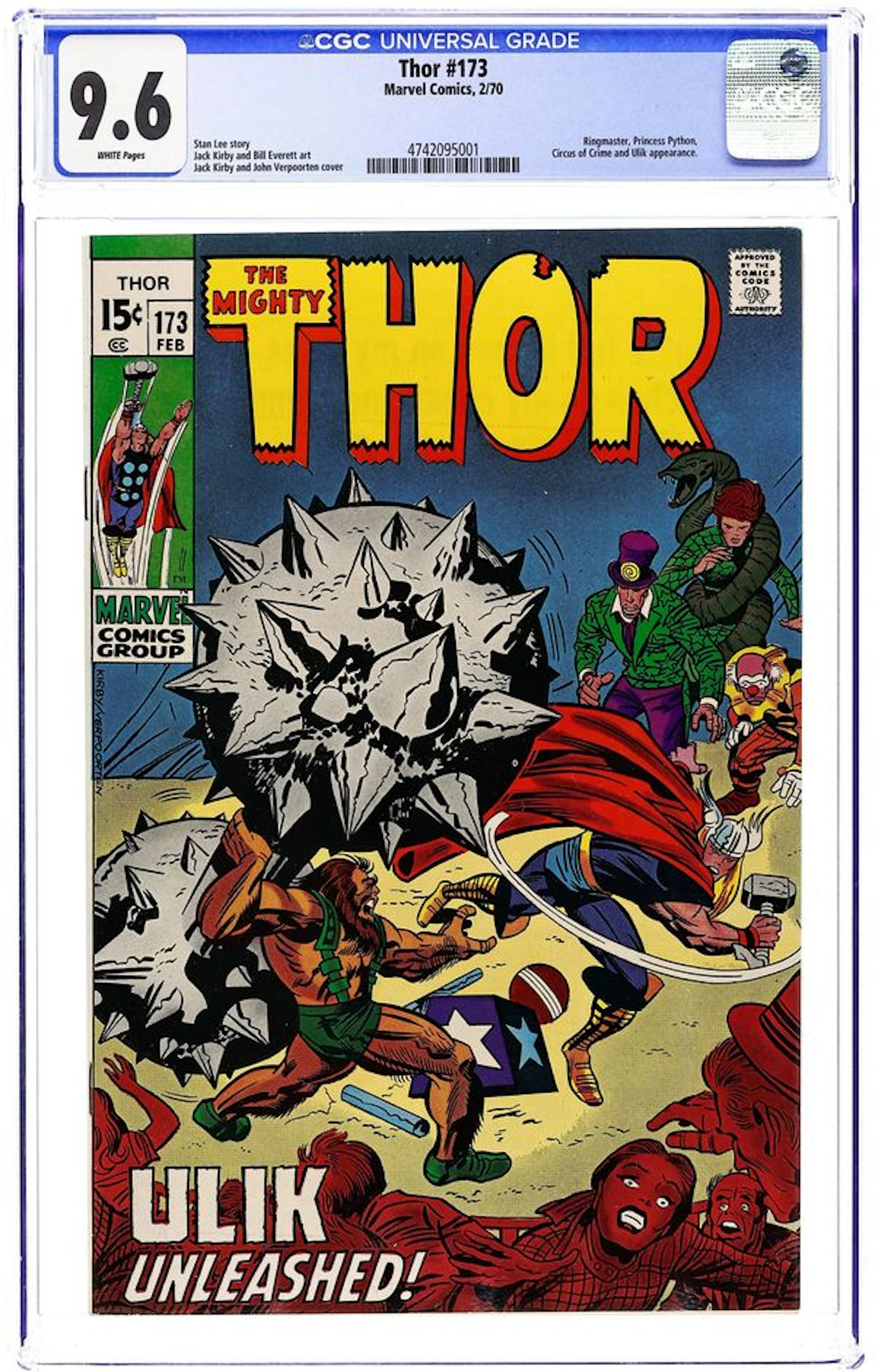 Thor (1962 Marvel 1st Series Journey Into Mystery) 173 CGC 9.6