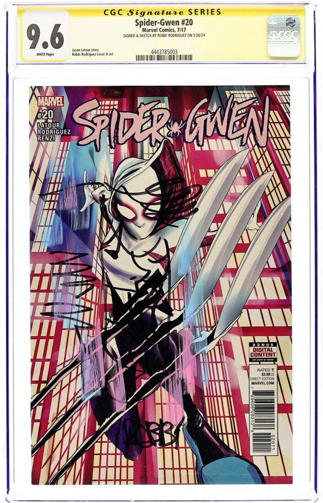 Spider-Gwen (2015 2nd Series) 20 CGC 9.6 SS Rodriguez