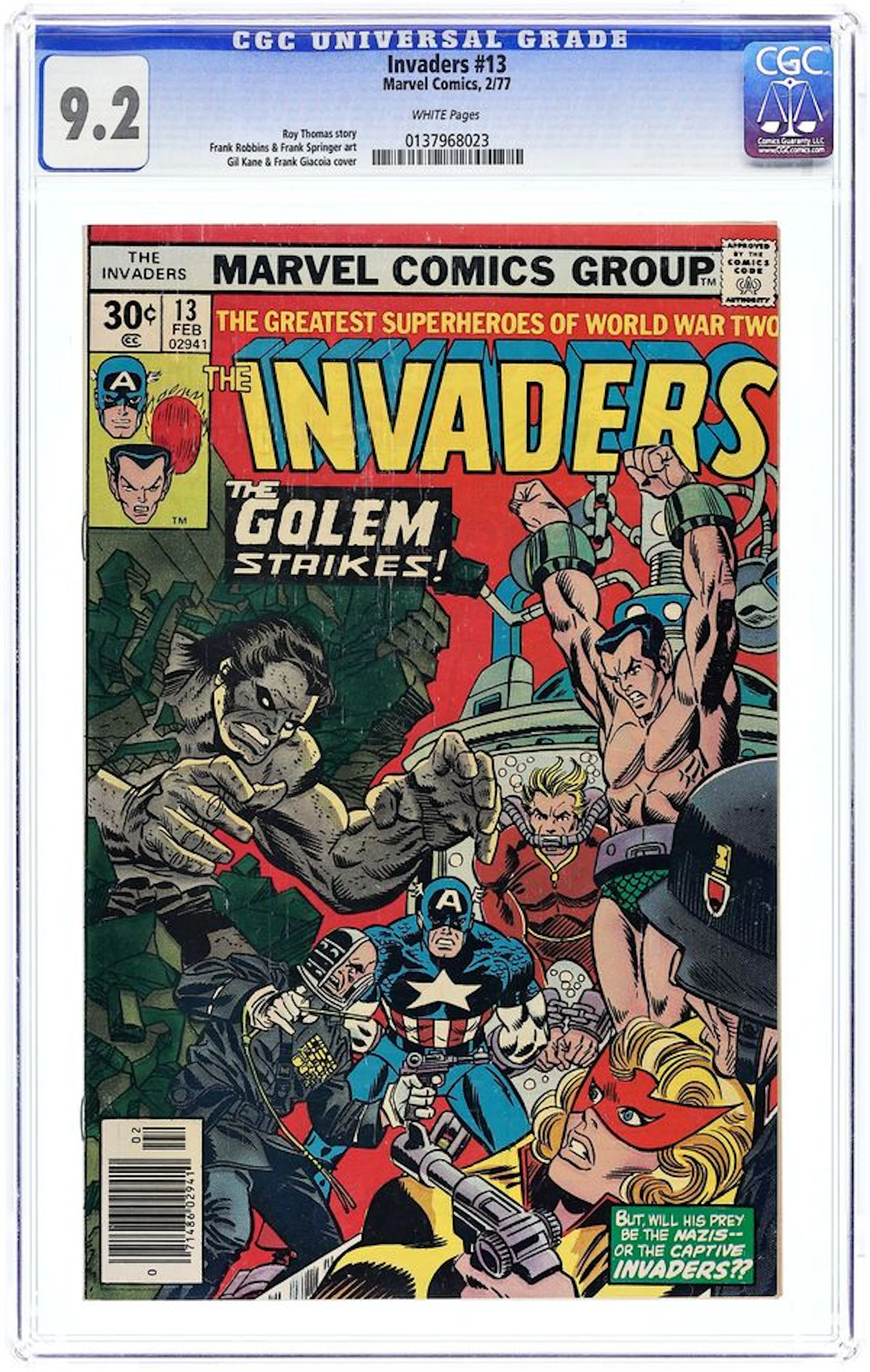 Invaders (1975 Marvel 1st Series) 13 CGC 9.2
