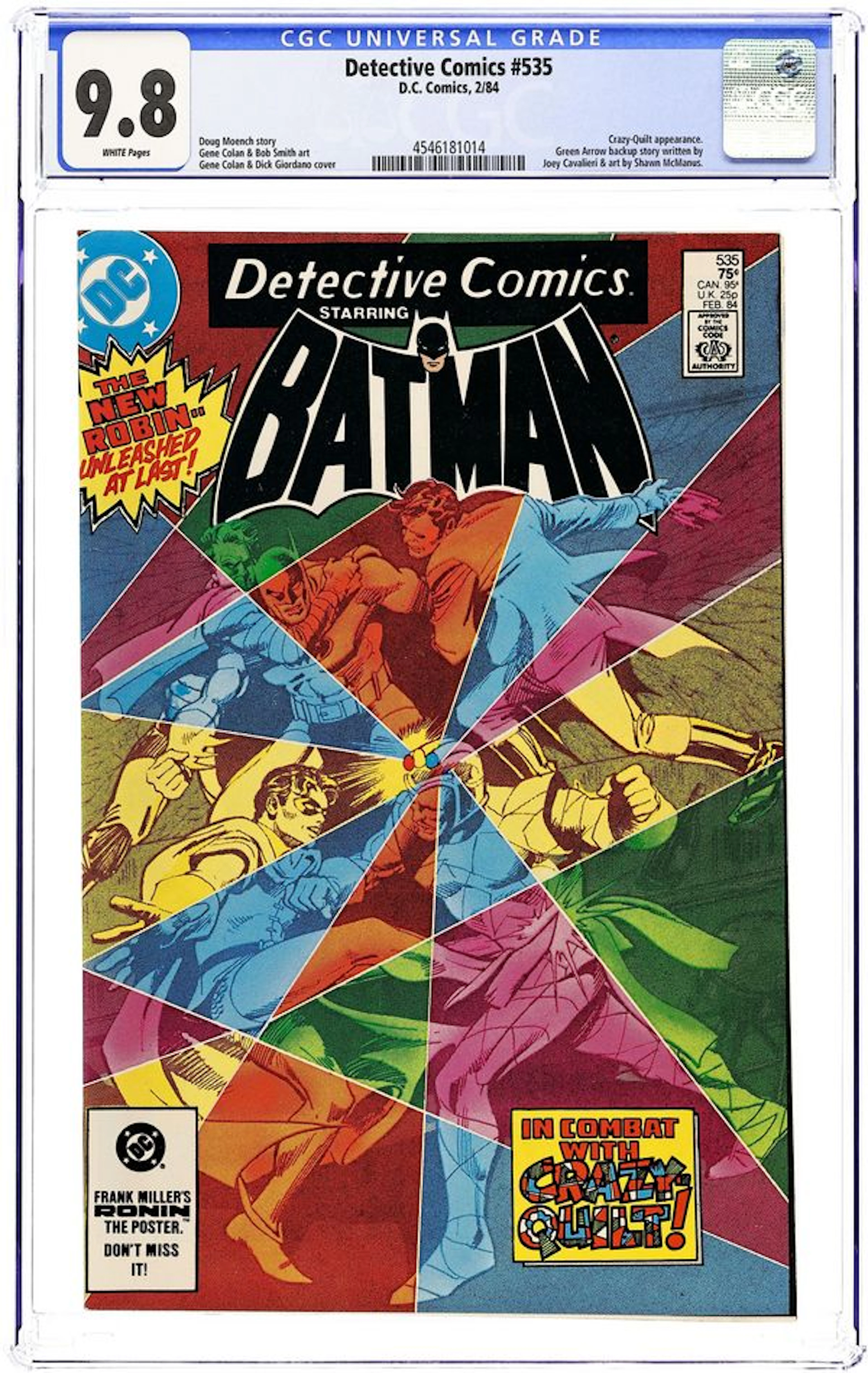 Detective Comics (1937 1st Series) 535D CGC 9.8