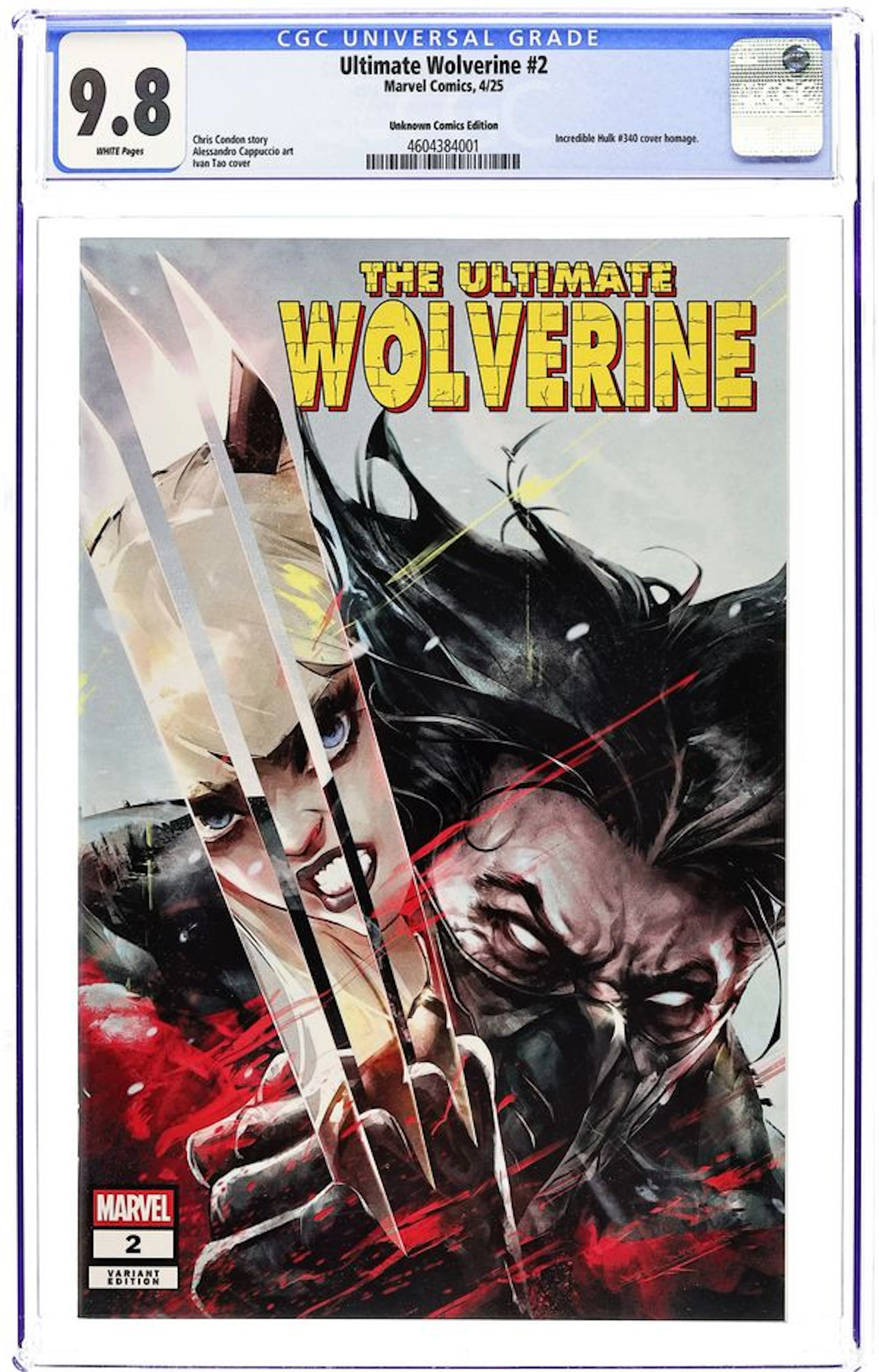 Ultimate Wolverine (2025 Marvel) 2UNKNOWN.A CGC 9.8