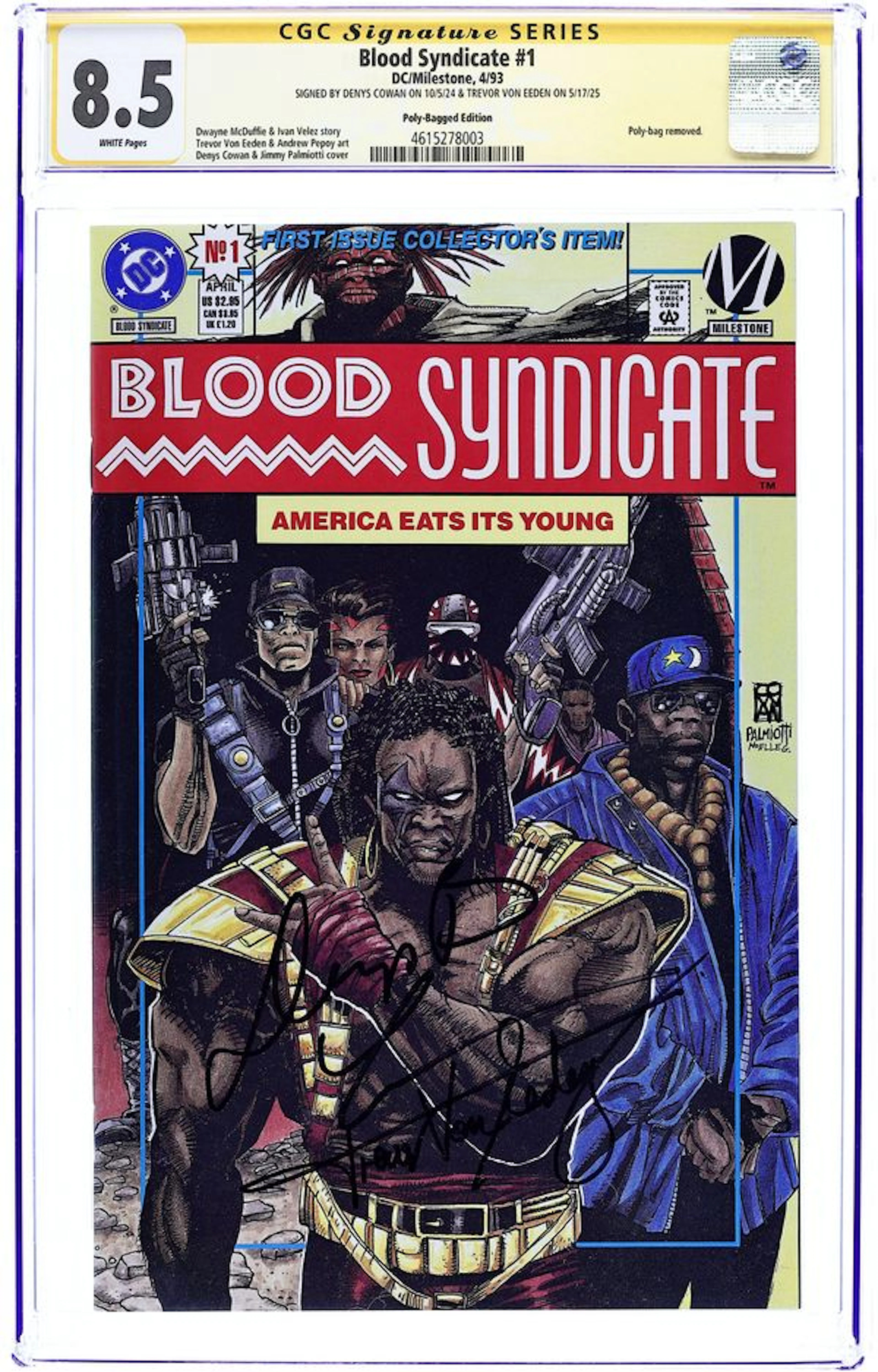 Blood Syndicate (1993 DC) Milestone 1A.U CGC 8.5 SS Cowan/Eeden