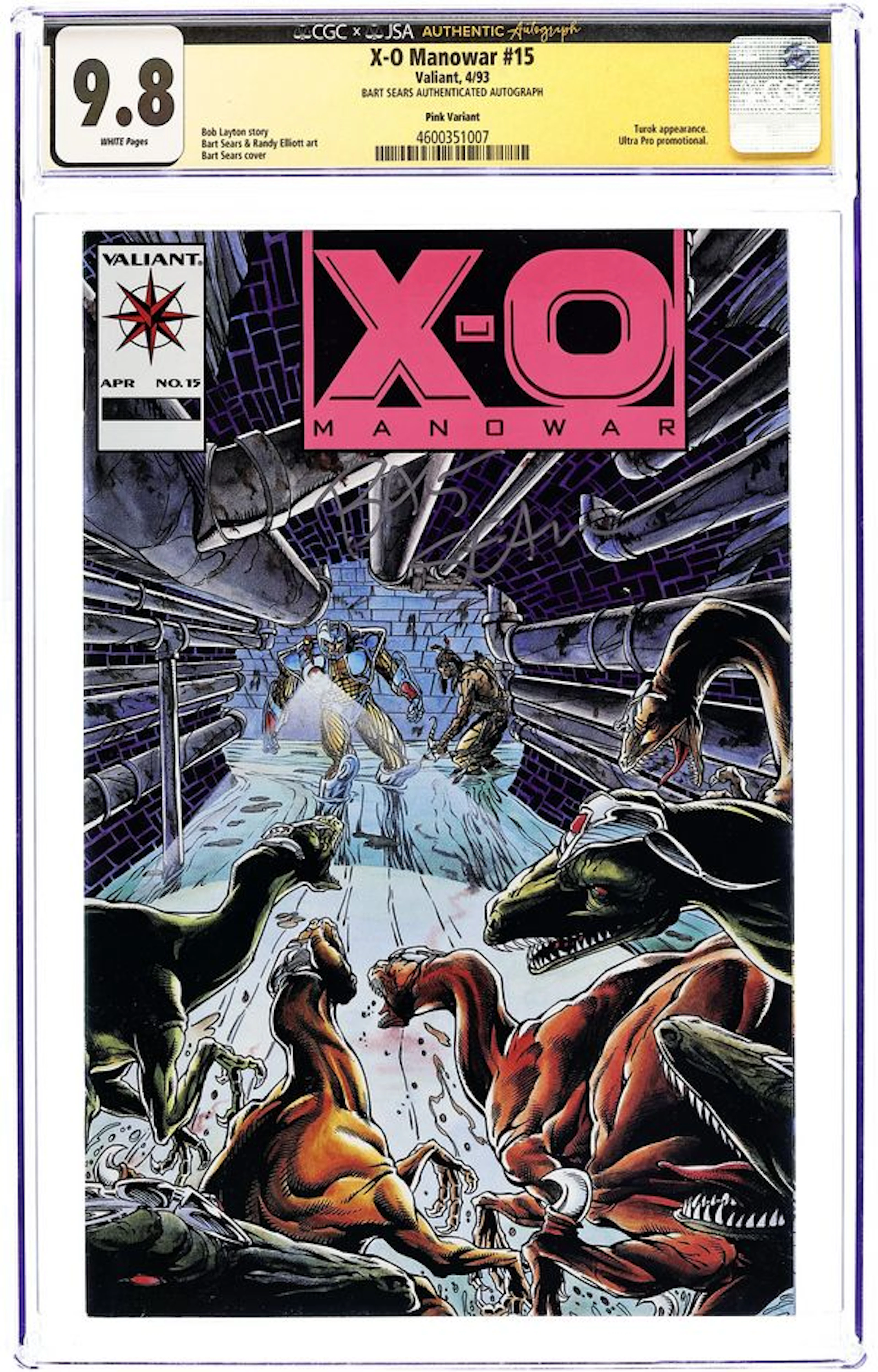 X-O Manowar (1992 1st Series) 15B CGC 9.8 JSA Sears