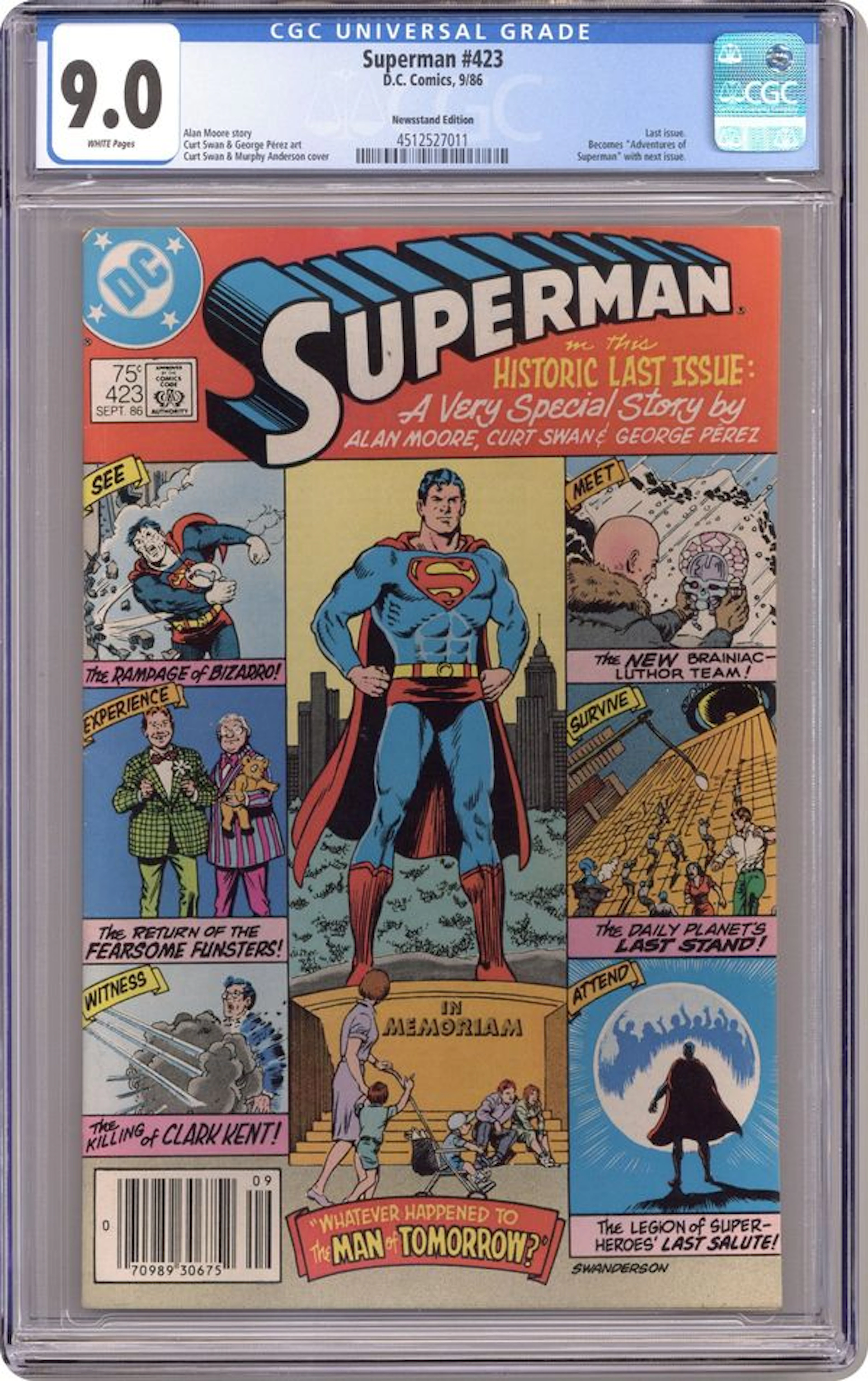 Superman (1939 1st Series) 423N CGC 9.0