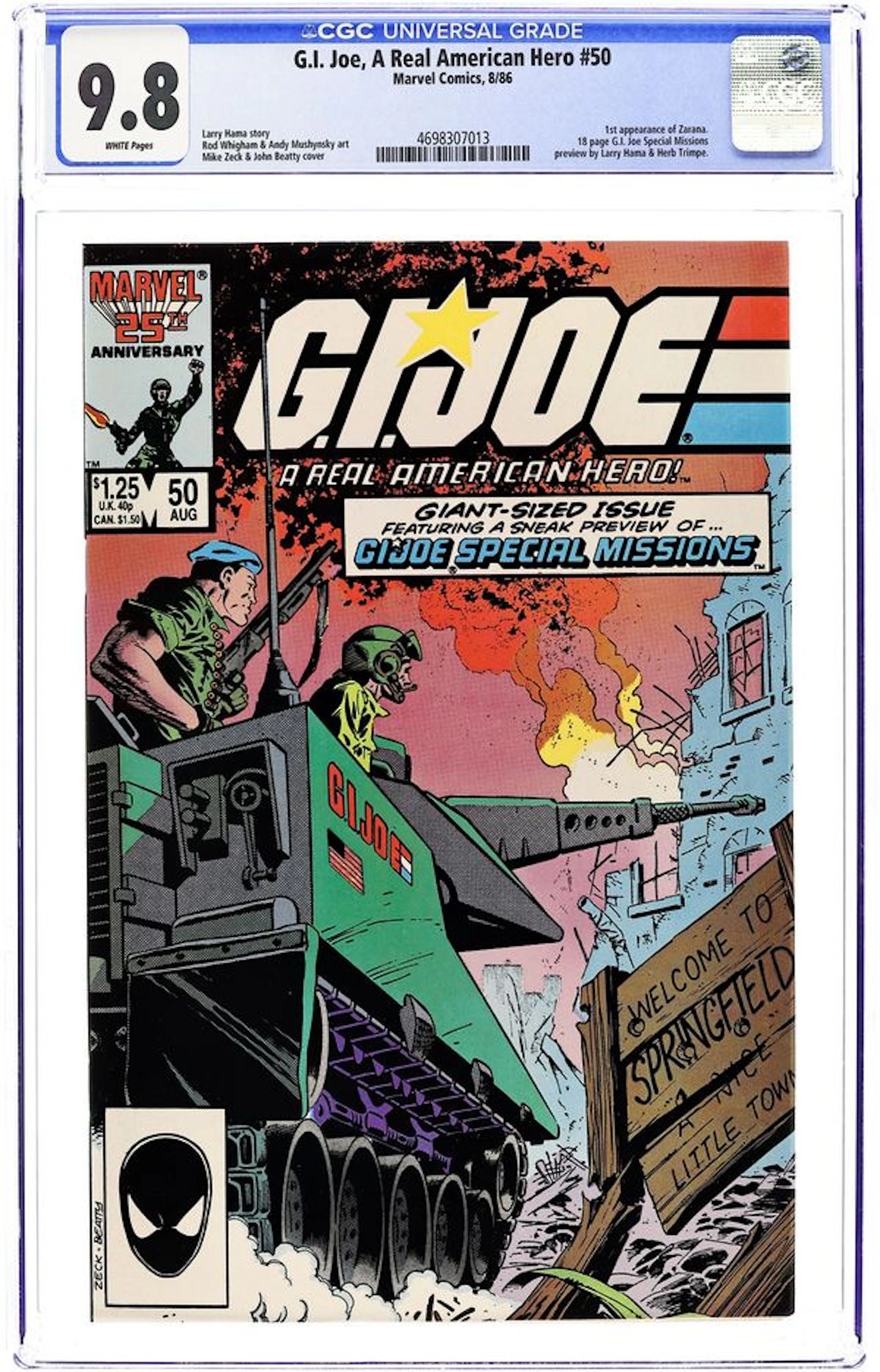 GI Joe A Real American Hero (1982 Marvel) 50 CGC 9.8