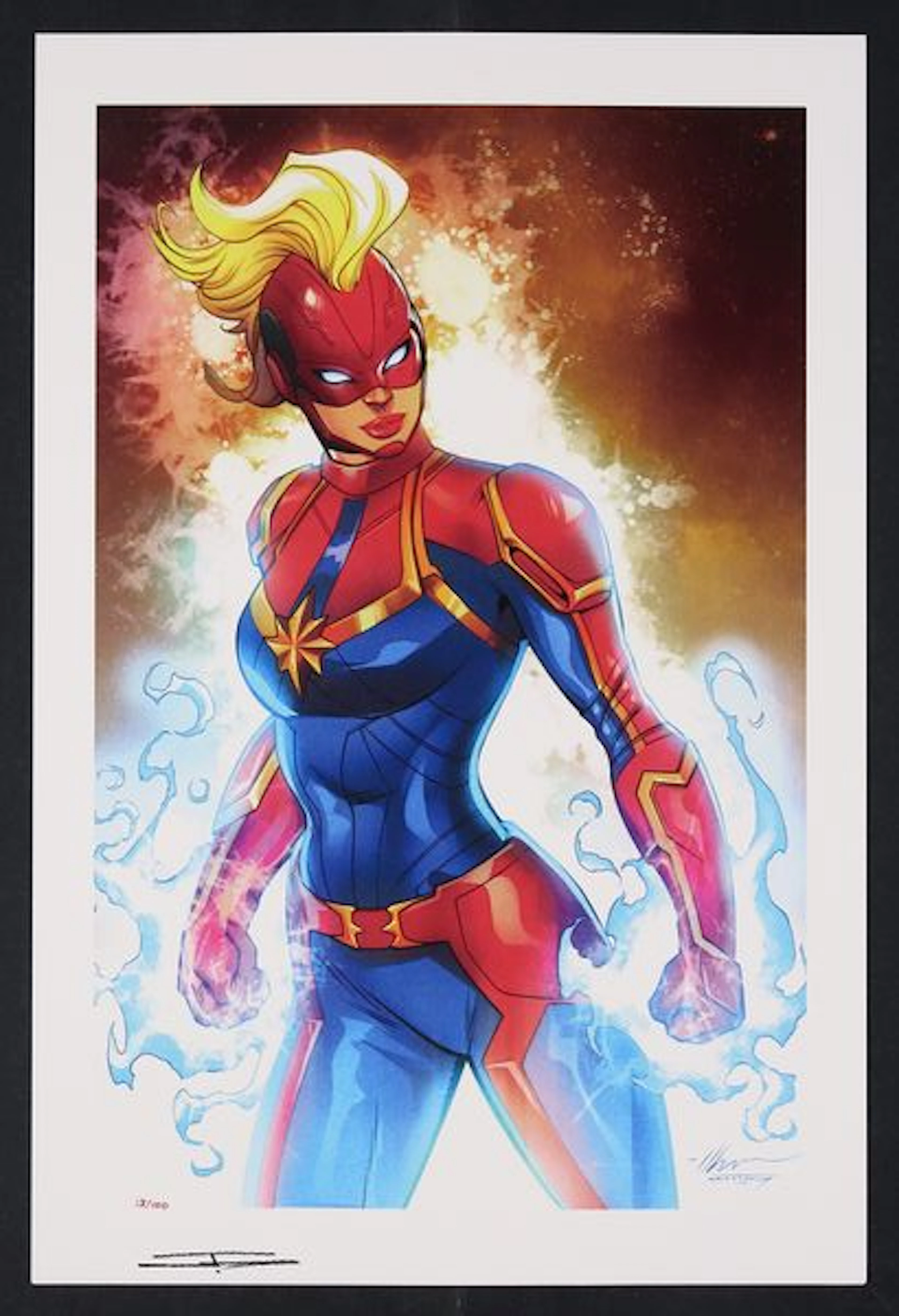 Captain Marvel Power Max Signed Print by Mostafa Moussa