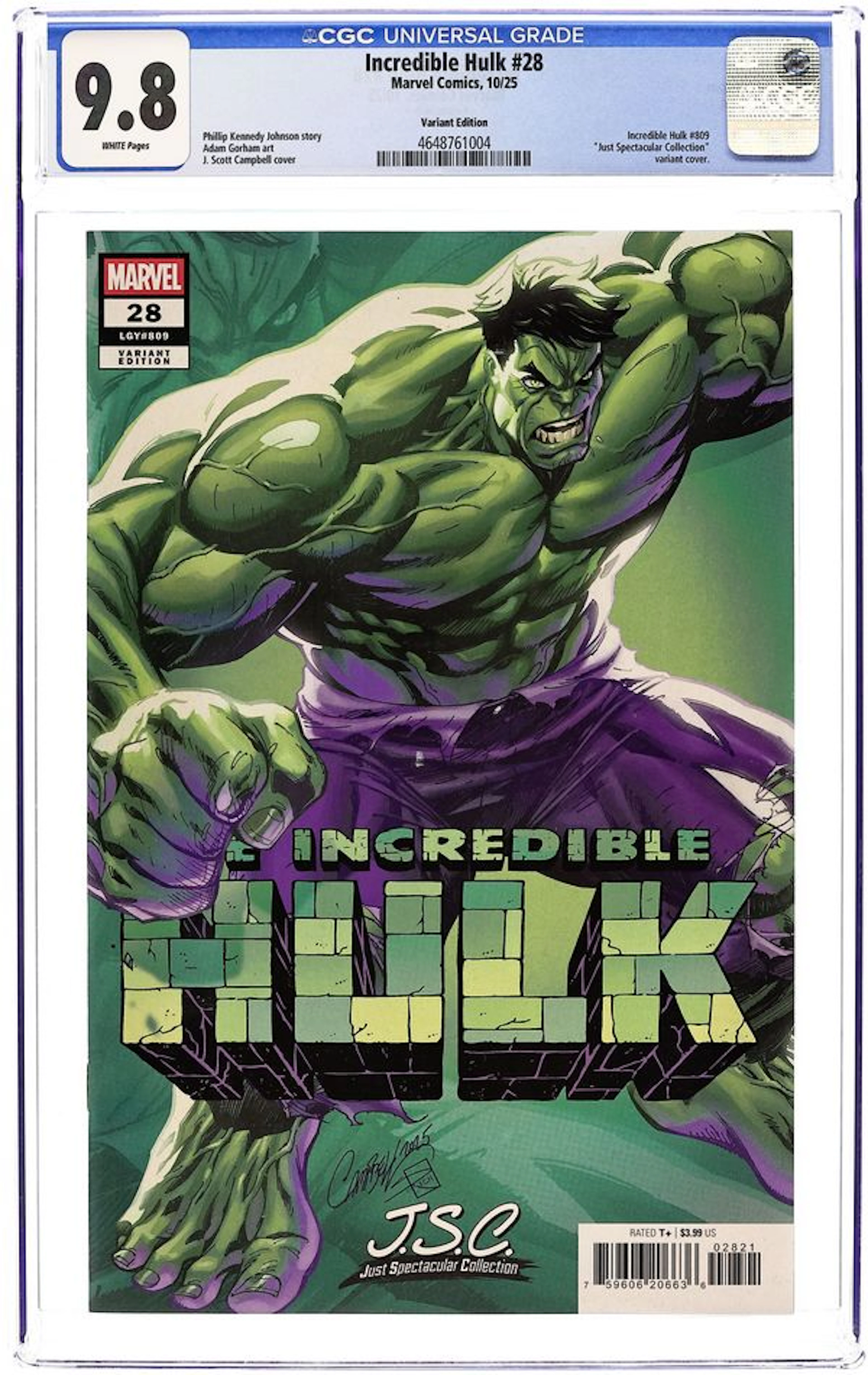 Incredible Hulk (2023 Marvel) 28B CGC 9.8
