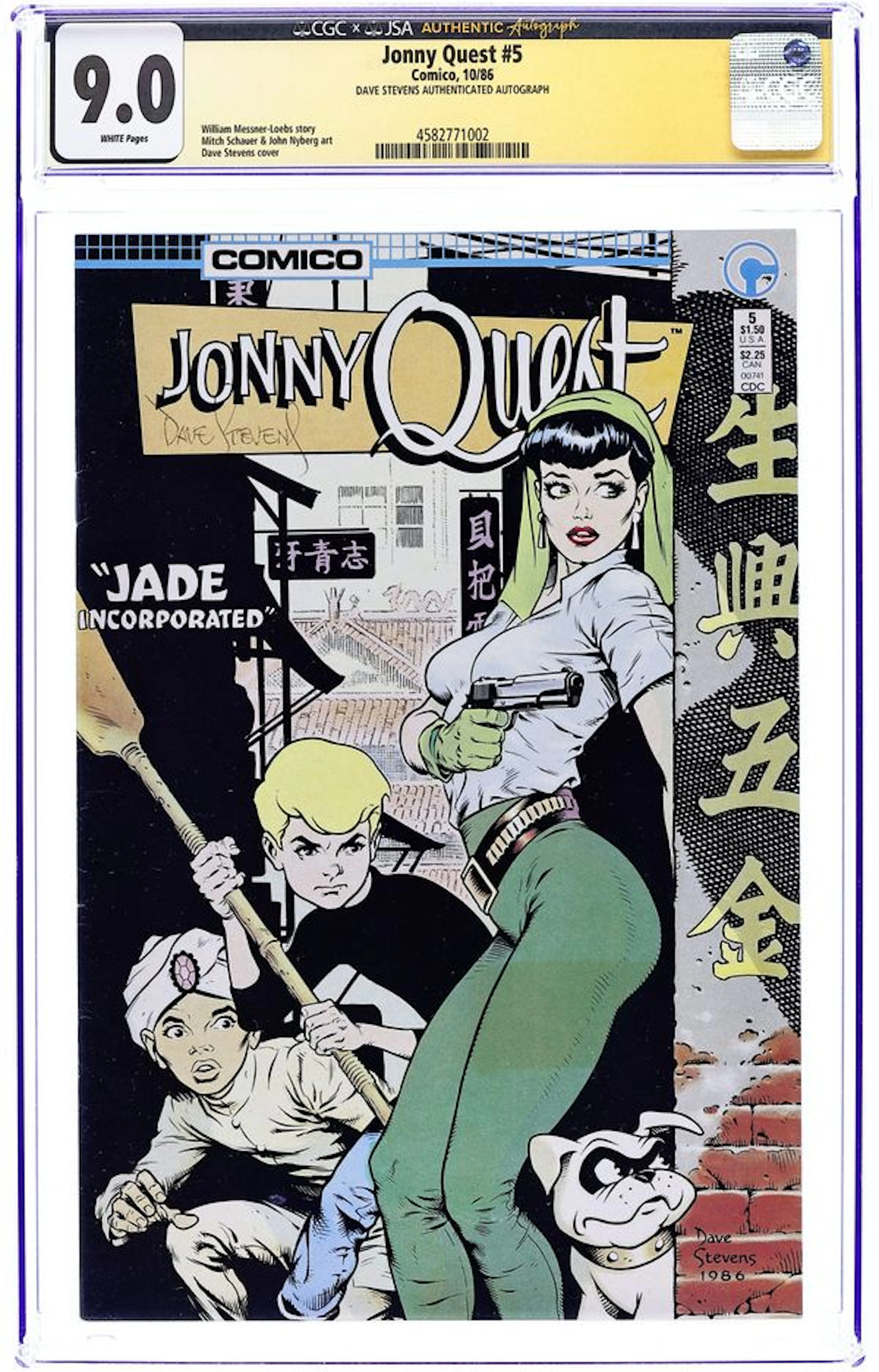Jonny Quest (1986 Comico) 5 CGC 9.0 JSA Stevens