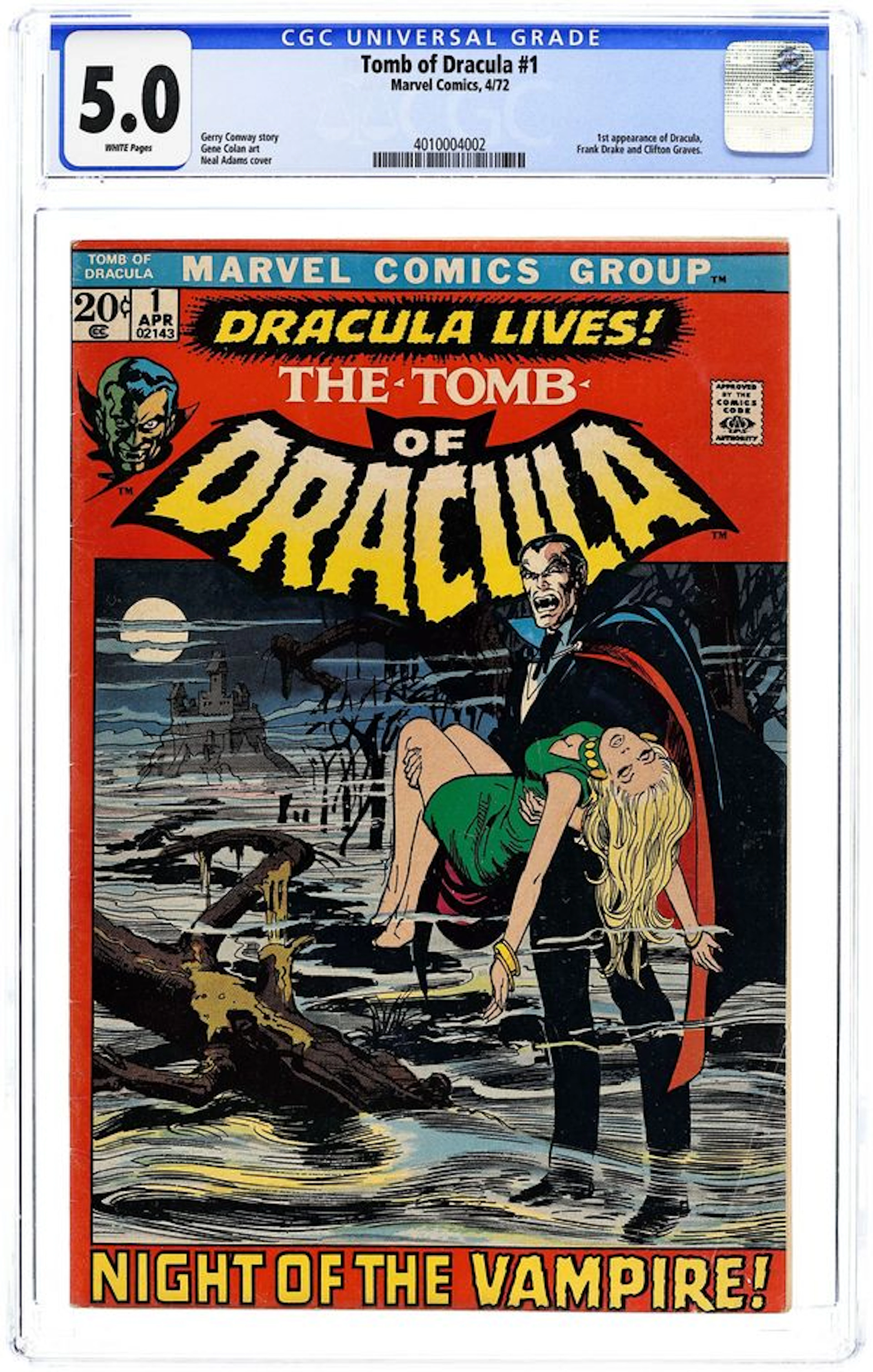 Tomb of Dracula (1972 1st Series) 1 CGC 5.0