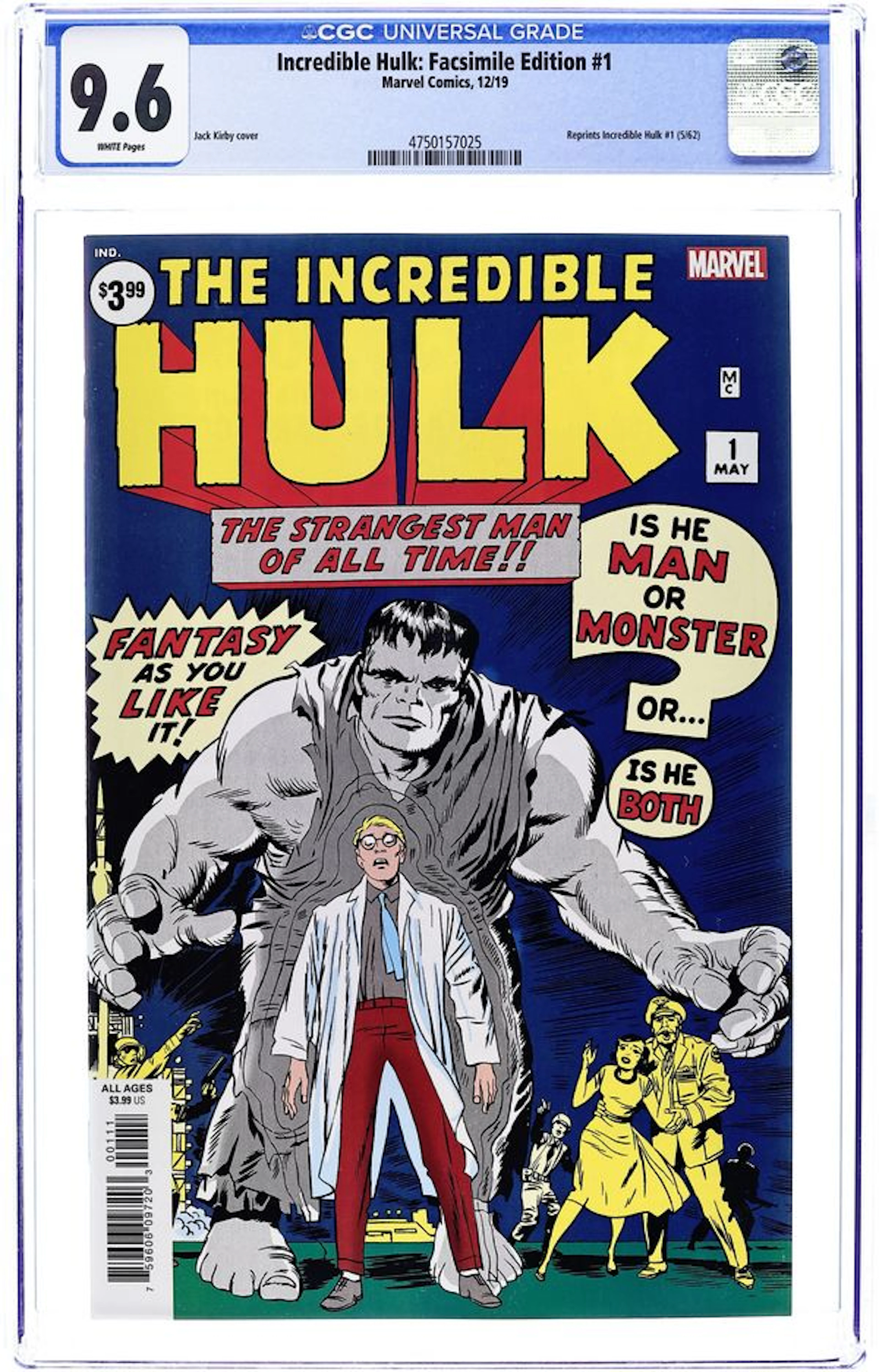 Incredible Hulk (1962 Marvel 1st Series) Facsimile Edition 1B CGC 9.6