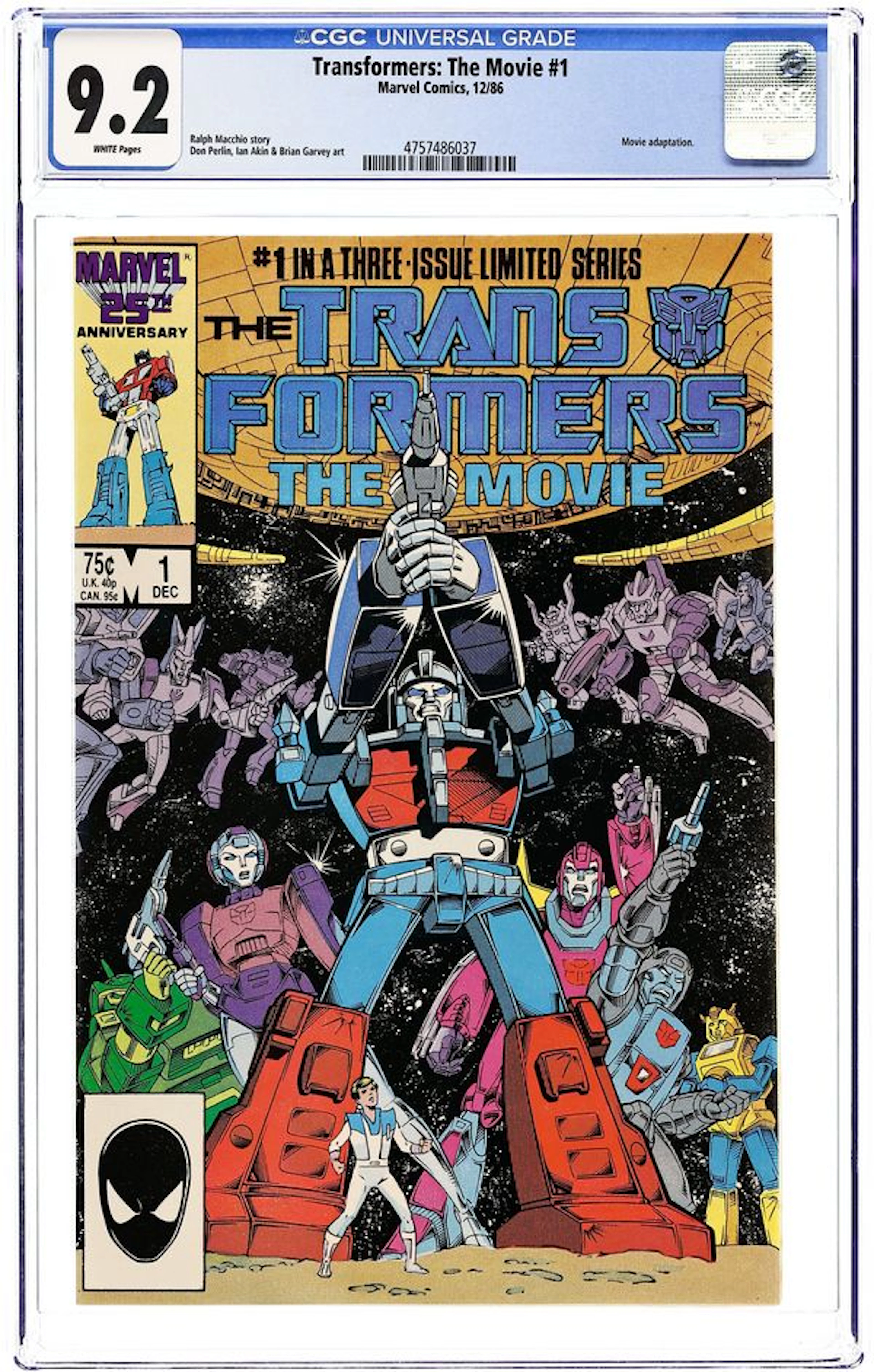 Transformers The Movie (1986) 1D CGC 9.2