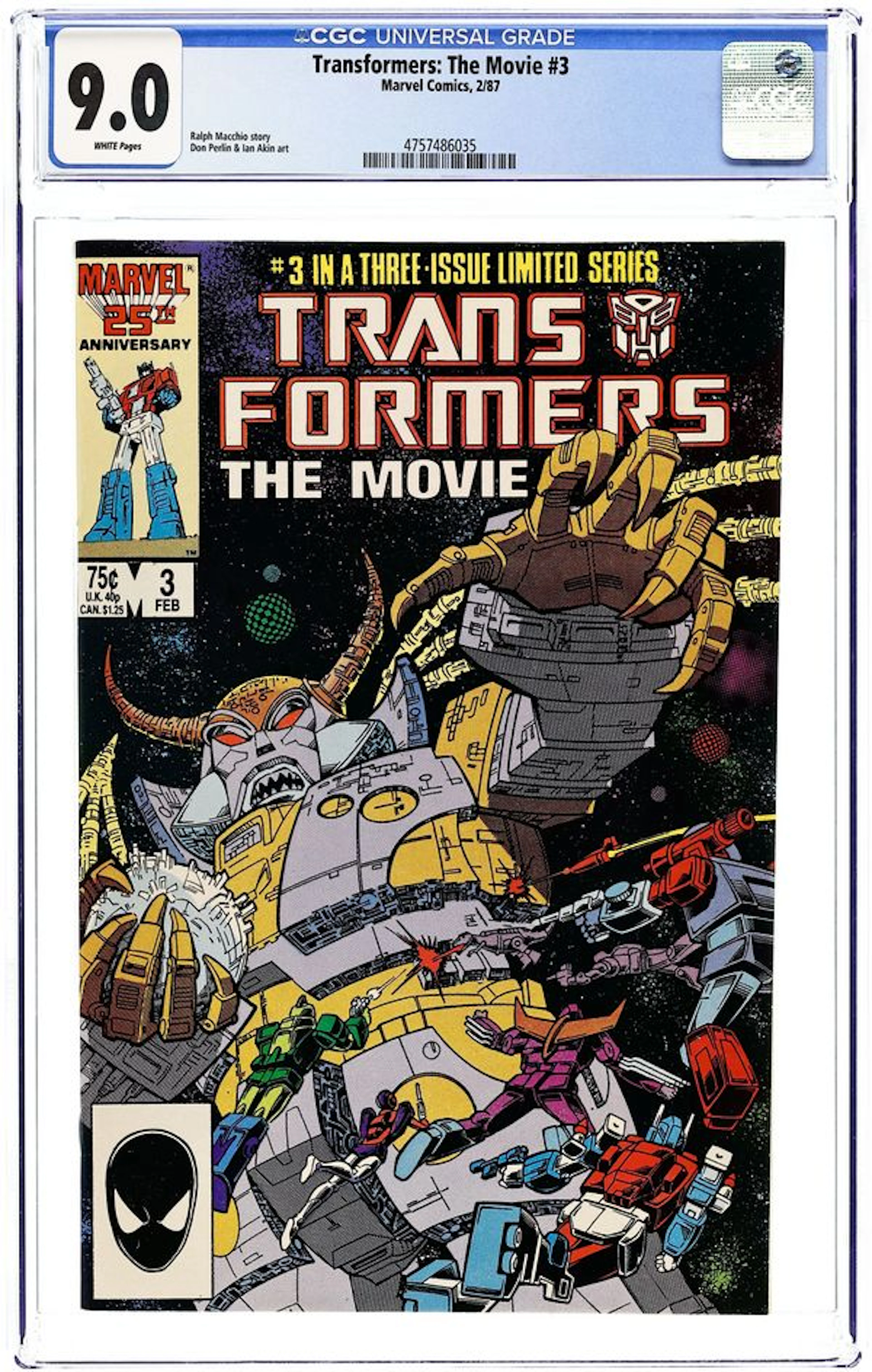 Transformers The Movie (1986) 3 CGC 9.0