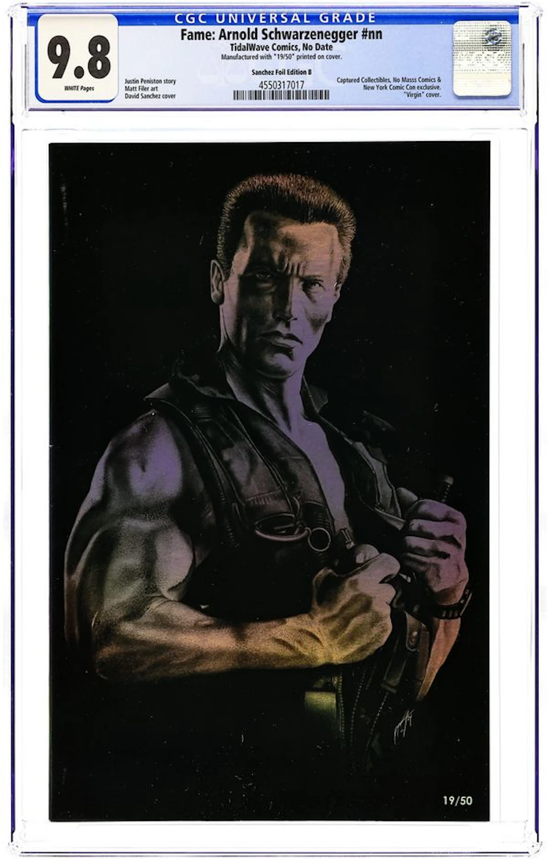 Fame Arnold Schwarzenegger (2024 TidalWave Comics) 1SANCHEZ.B.FOIL CGC 9.8