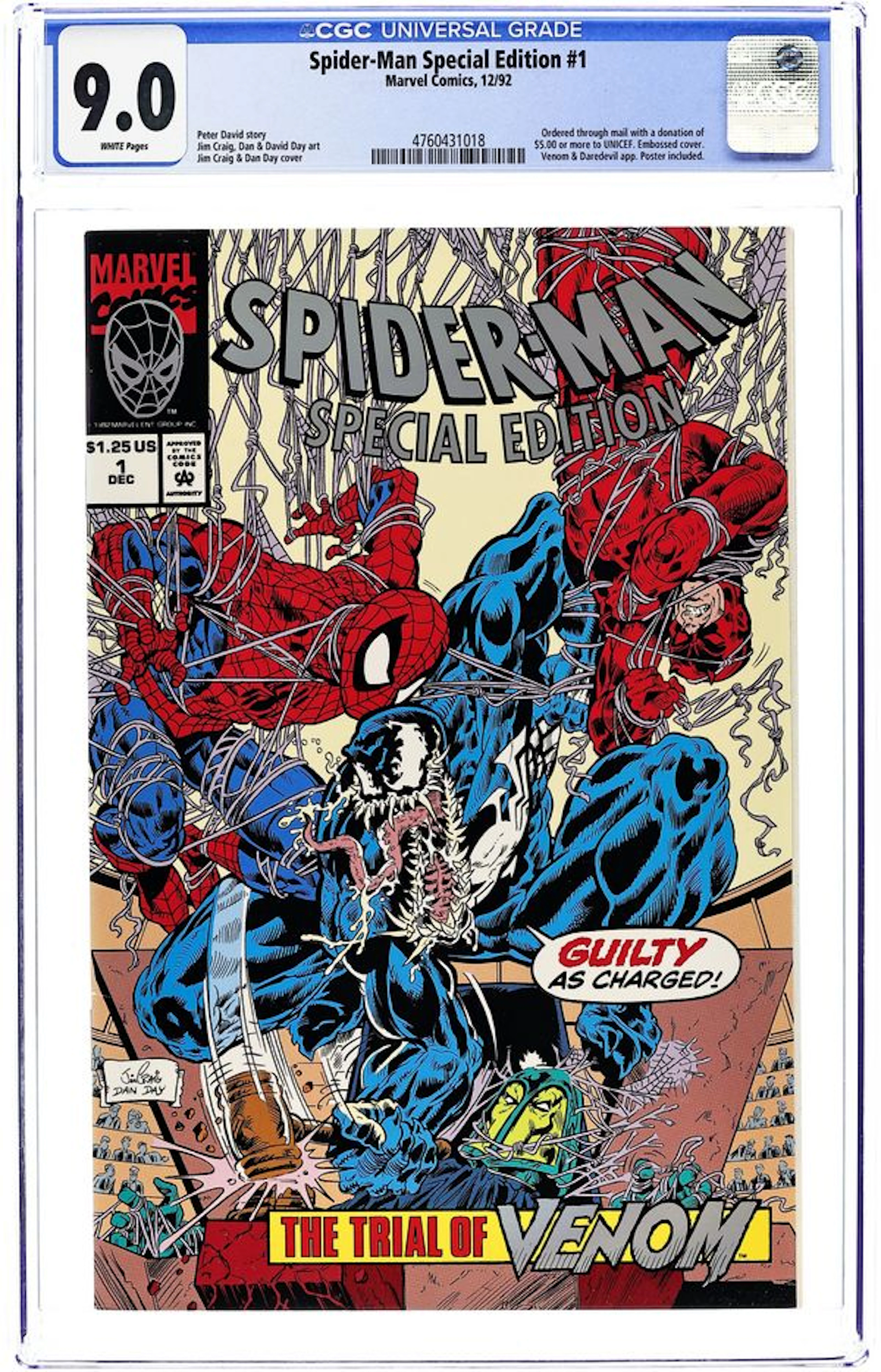 Spider-Man Special Edition Trial of Venom (1992) UNICEF 1 CGC 9.0