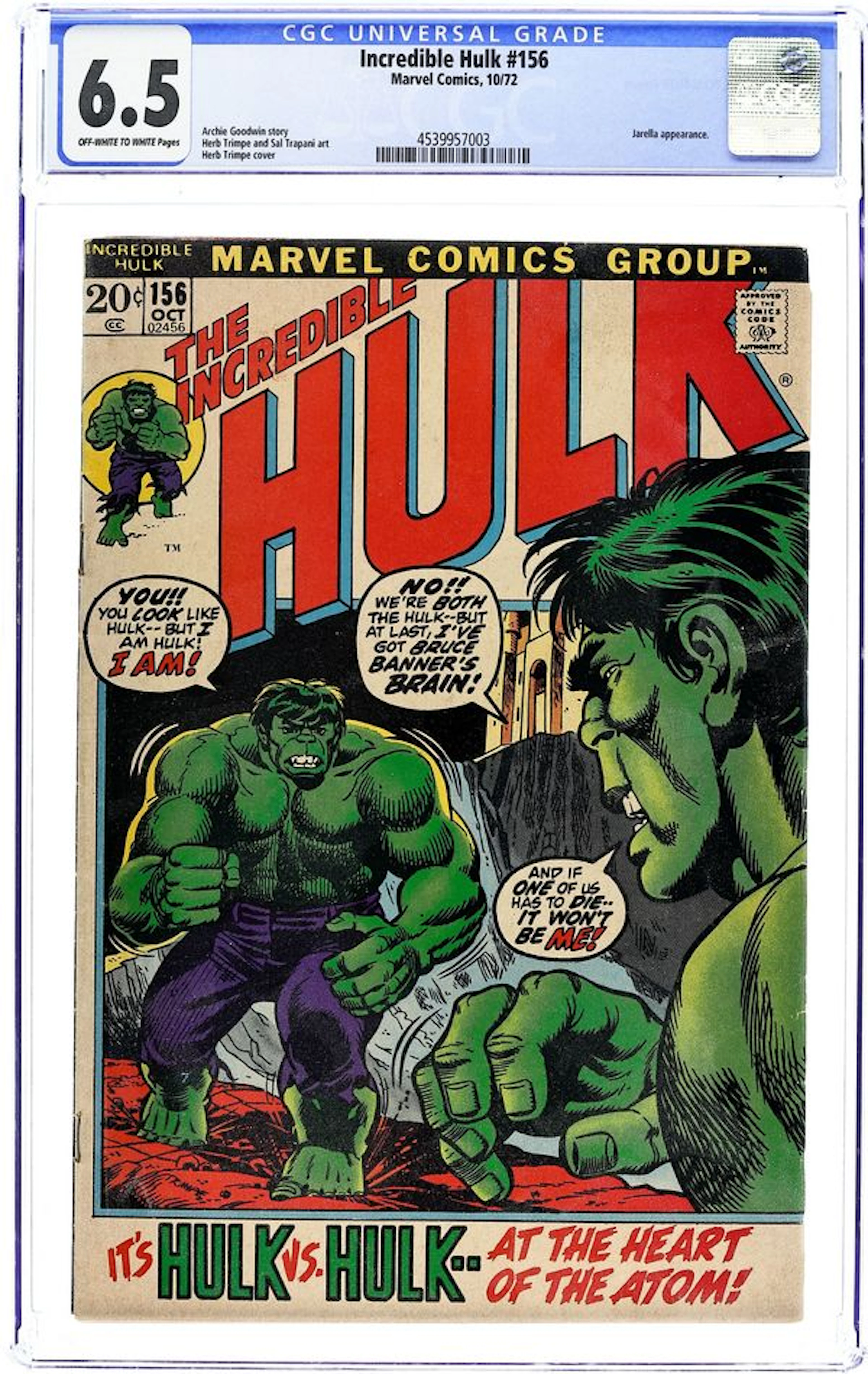 Incredible Hulk (1962 Marvel 1st Series) 156 CGC 6.5