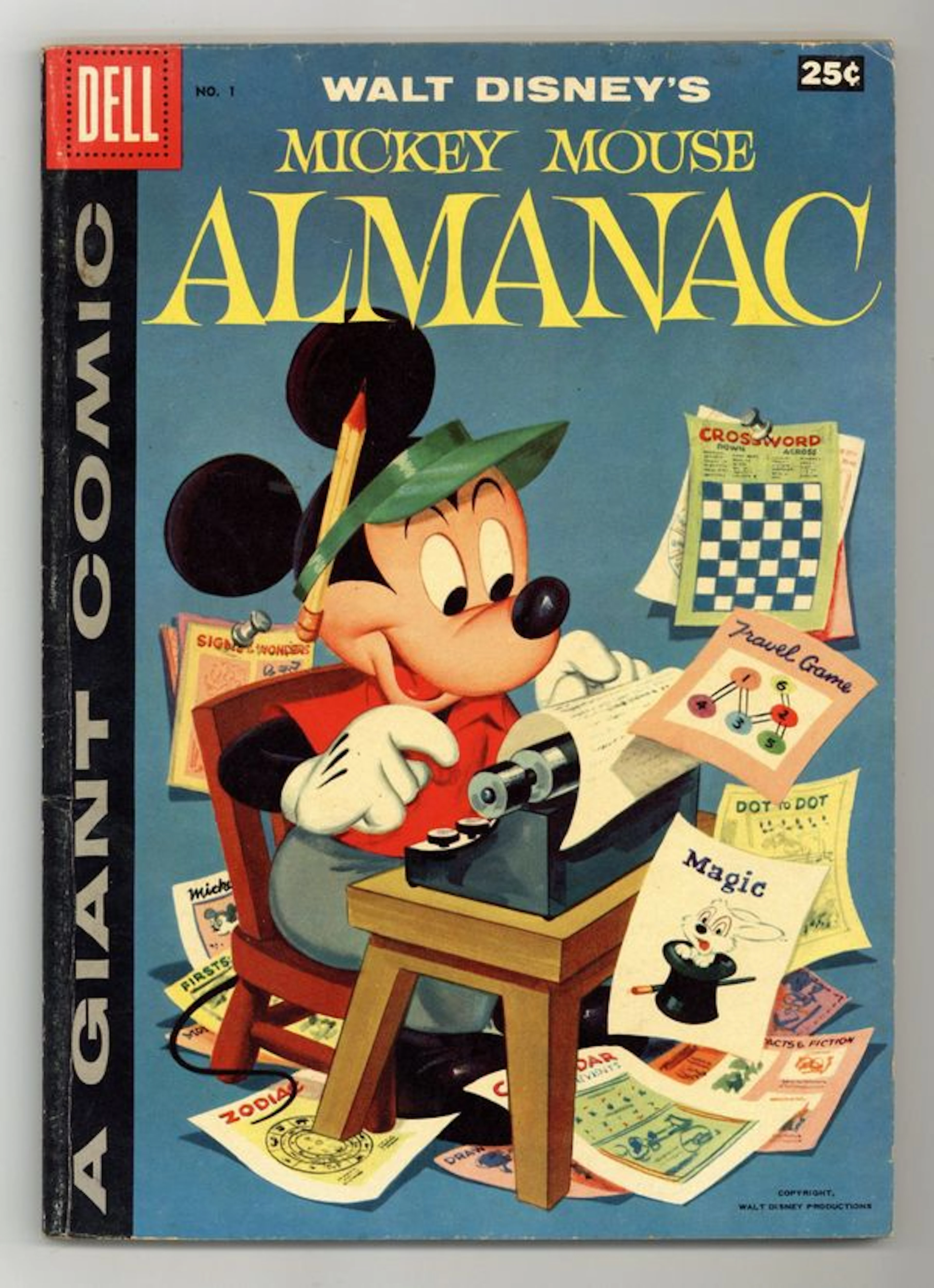 Dell Giant Mickey Mouse Almanac (1957 Dell) 1 VG- 3.5