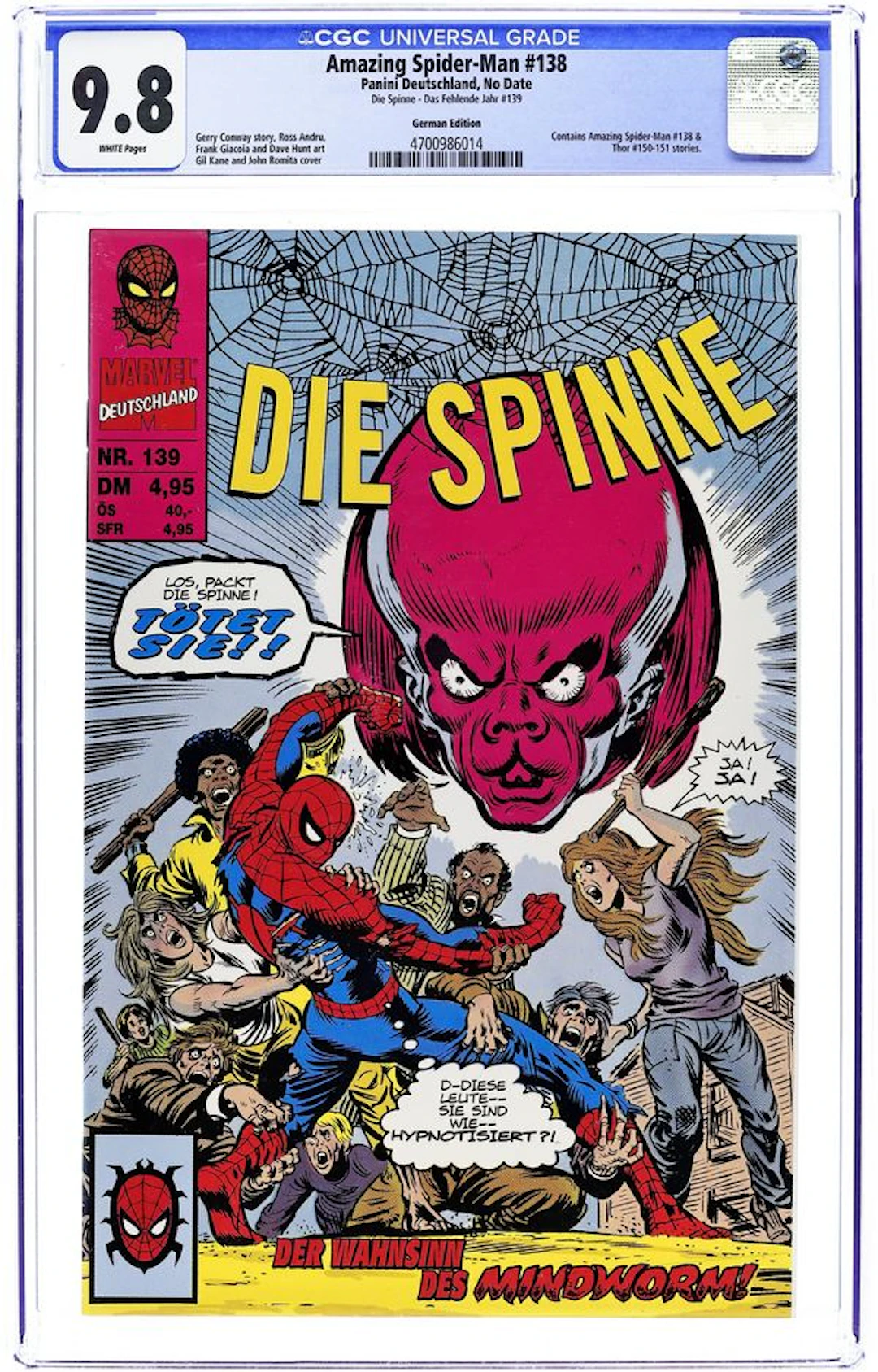 Die Spinne Das Fehlende Jahr (German 1998 Marvel Deutschland/Panini)