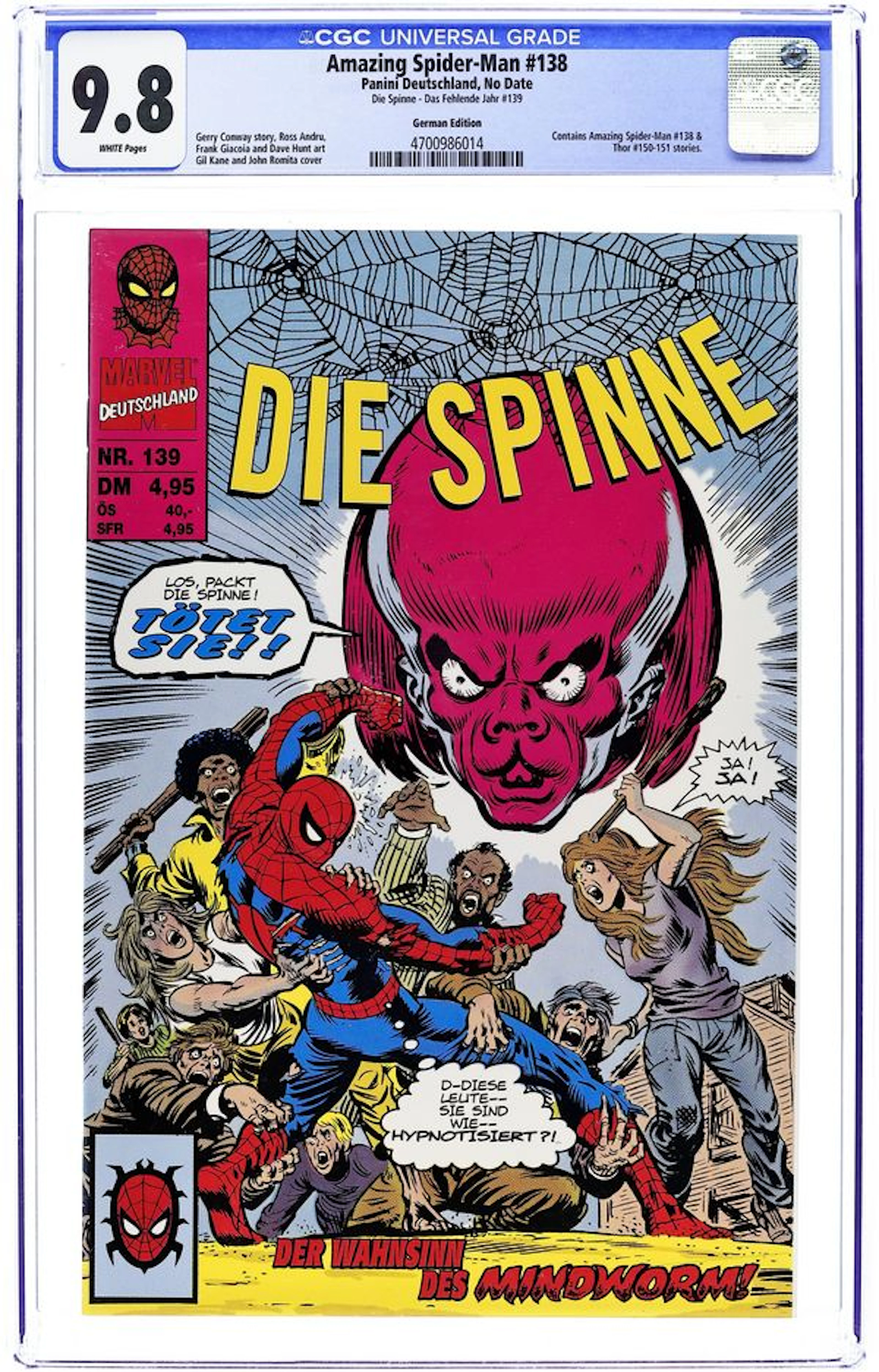 Die Spinne Das Fehlende Jahr (German 1998 Marvel Deutschland/Panini)