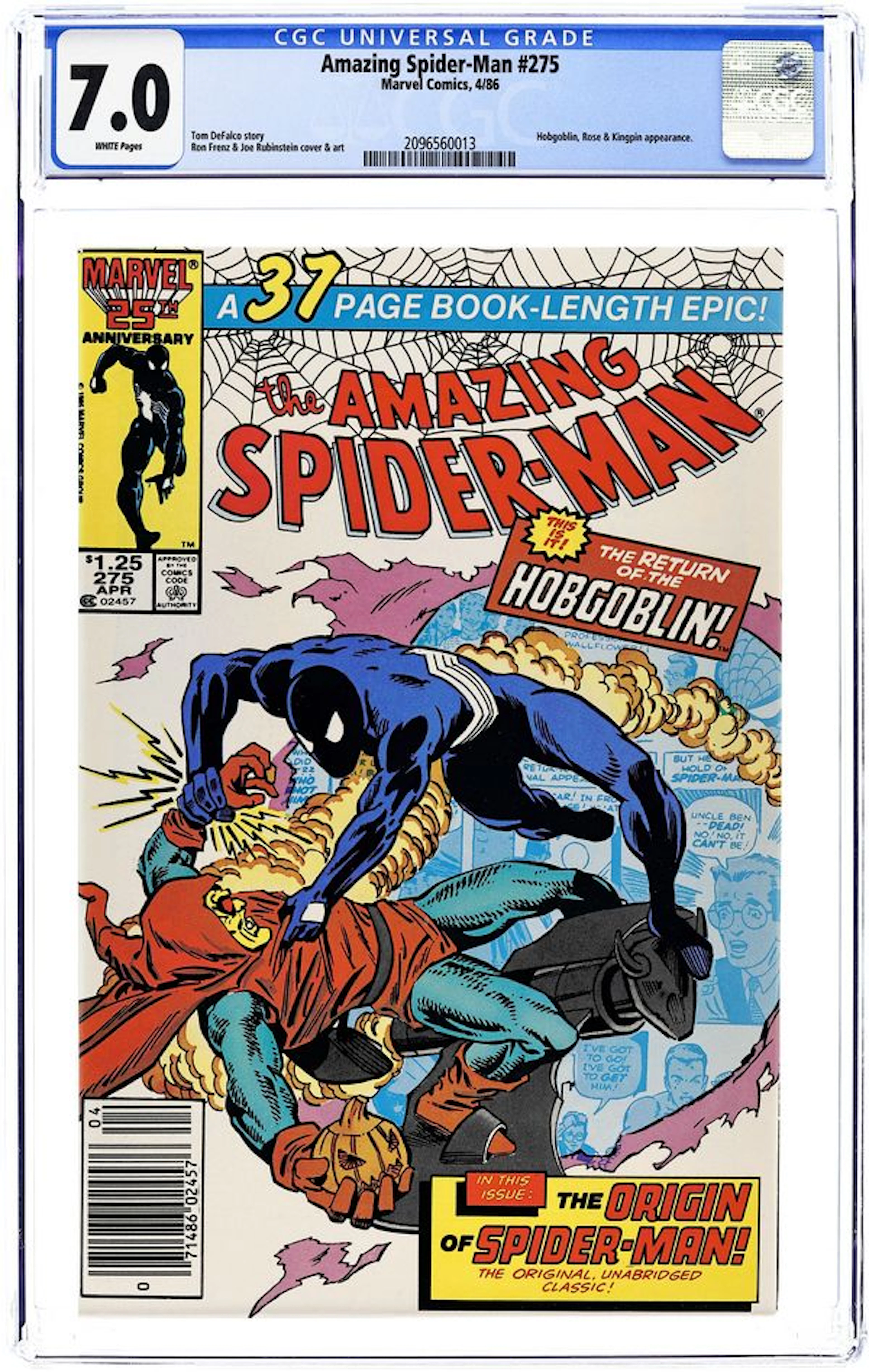 Amazing Spider-Man (1963 1st Series) 275N CGC 7.0