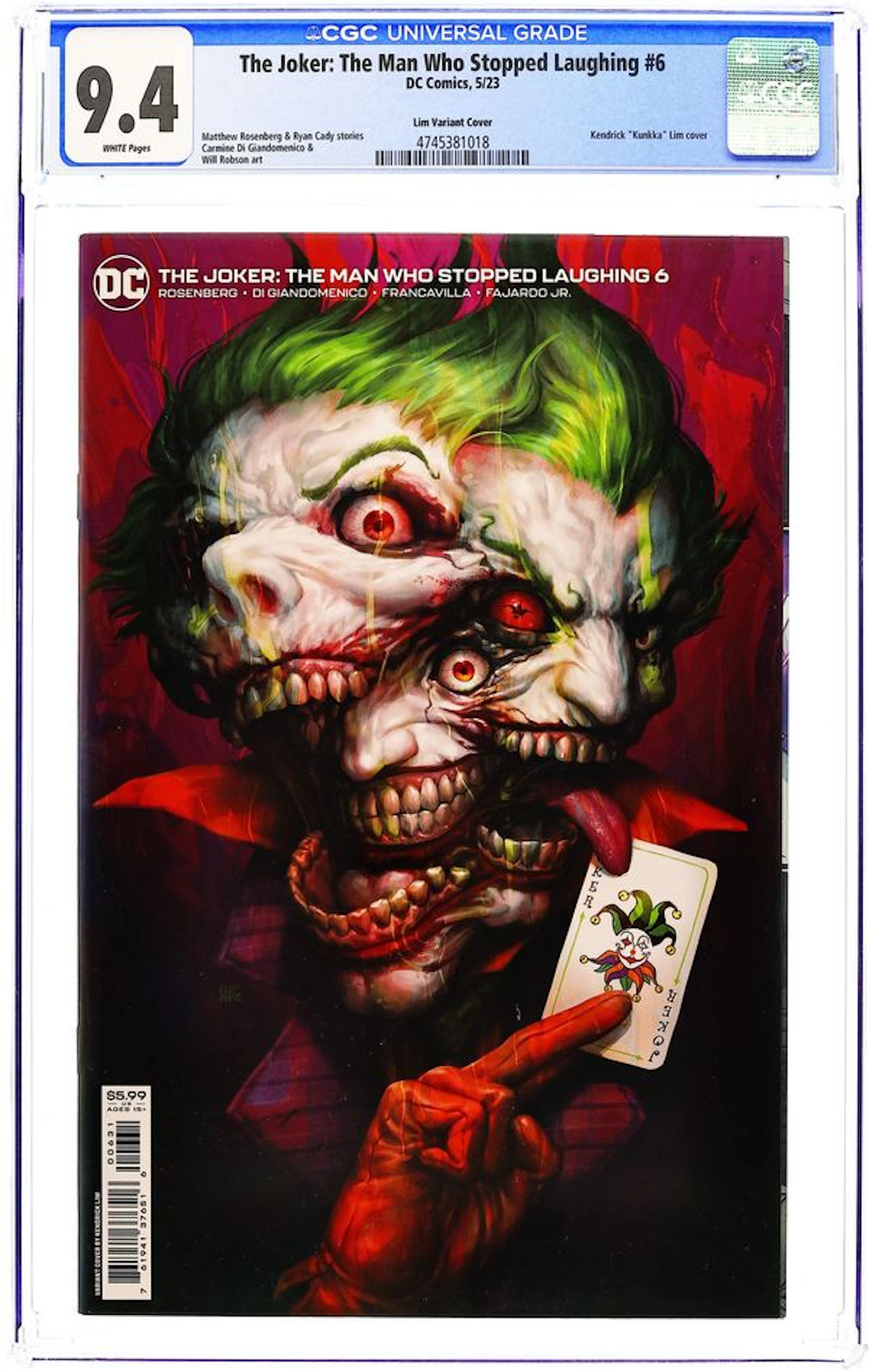Joker the Man Who Stopped Laughing (2022 DC) 6C CGC 9.4