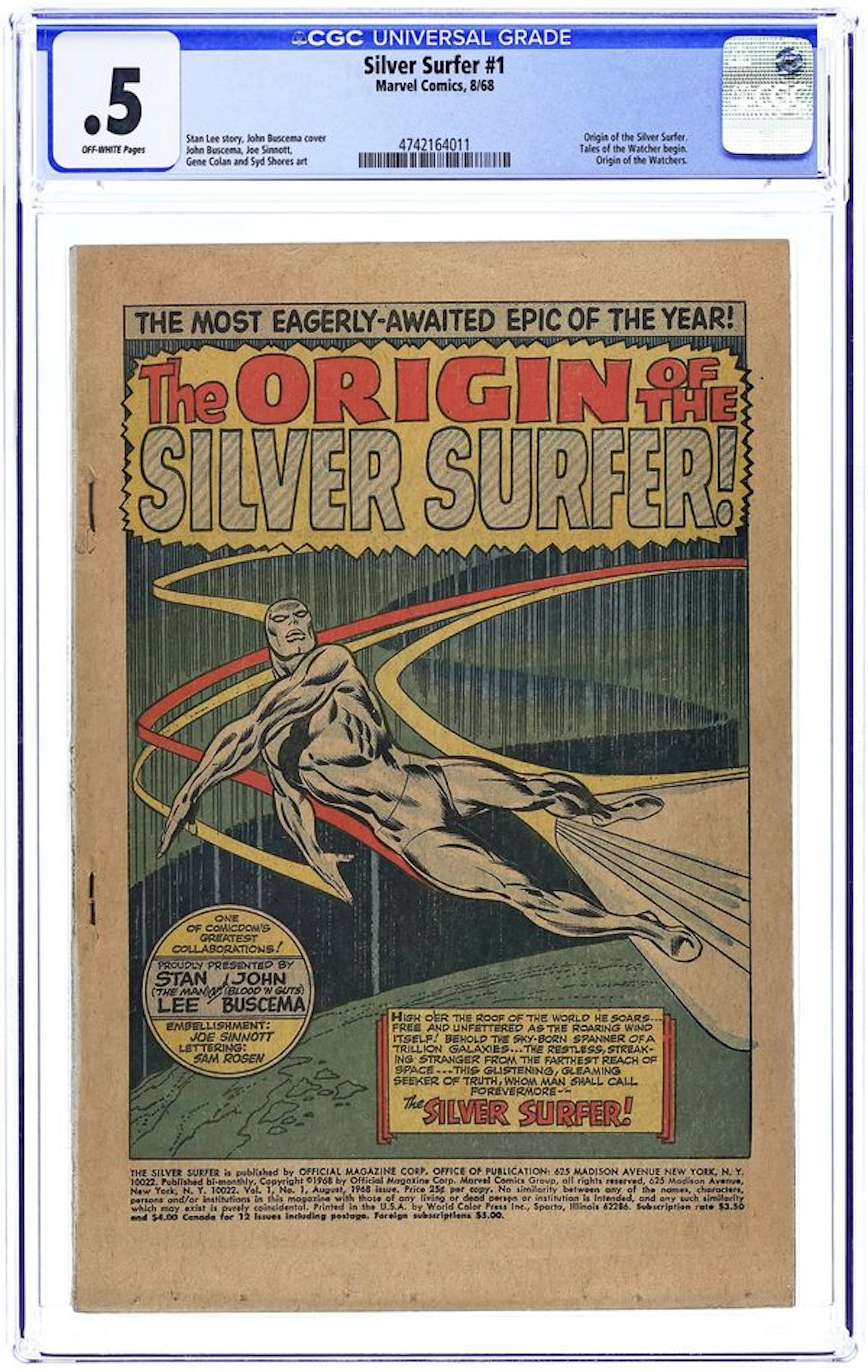 Silver Surfer (1968 1st Series) 1 CGC 0.5