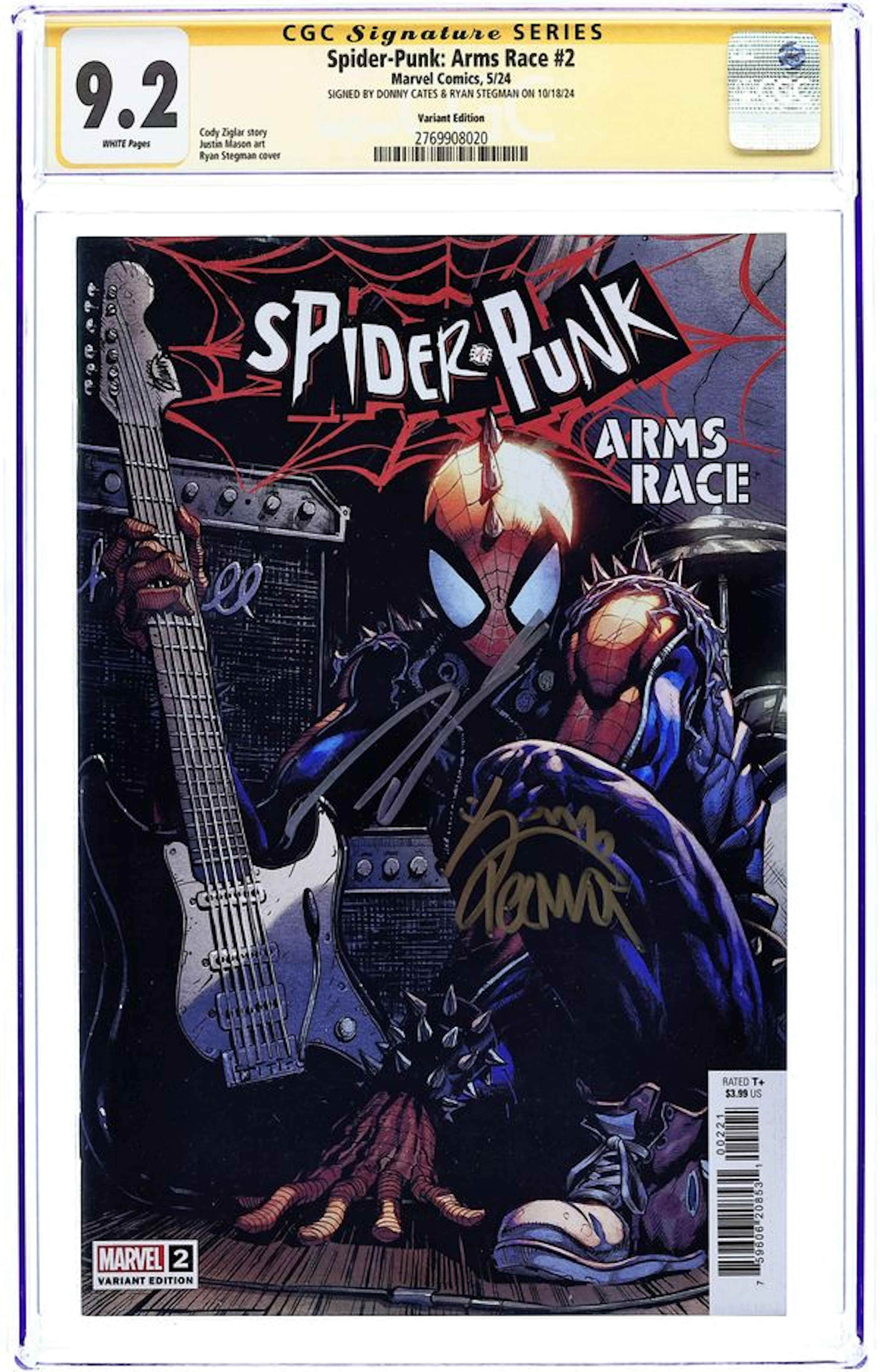 Spider-Punk Arms Race (2024 Marvel) 2B CGC 9.2 SS Cates/Stegman