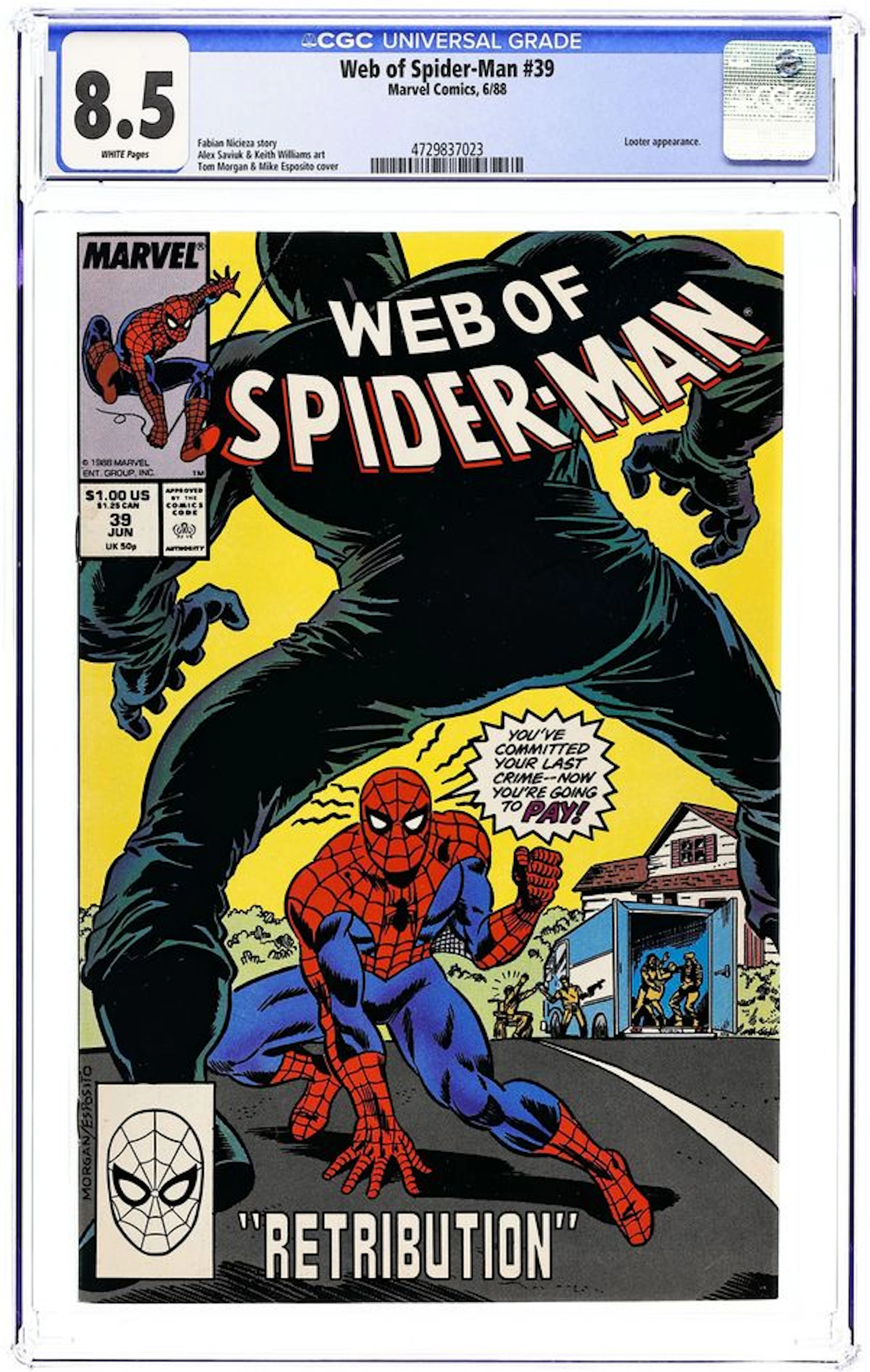 Web of Spider-Man (1985 1st Series) 39 CGC 8.5