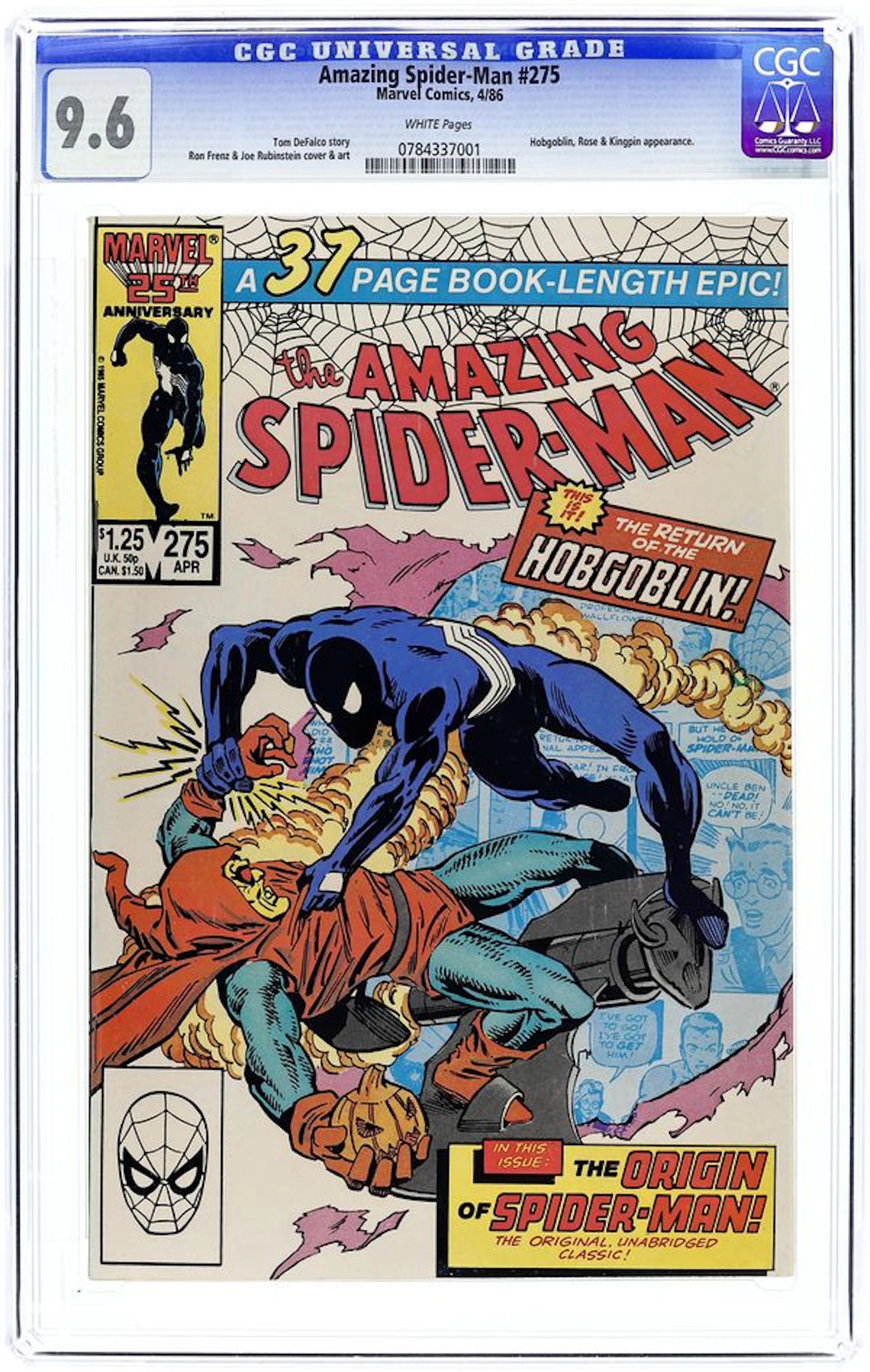 Amazing Spider-Man (1963 1st Series) 275 CGC 9.6