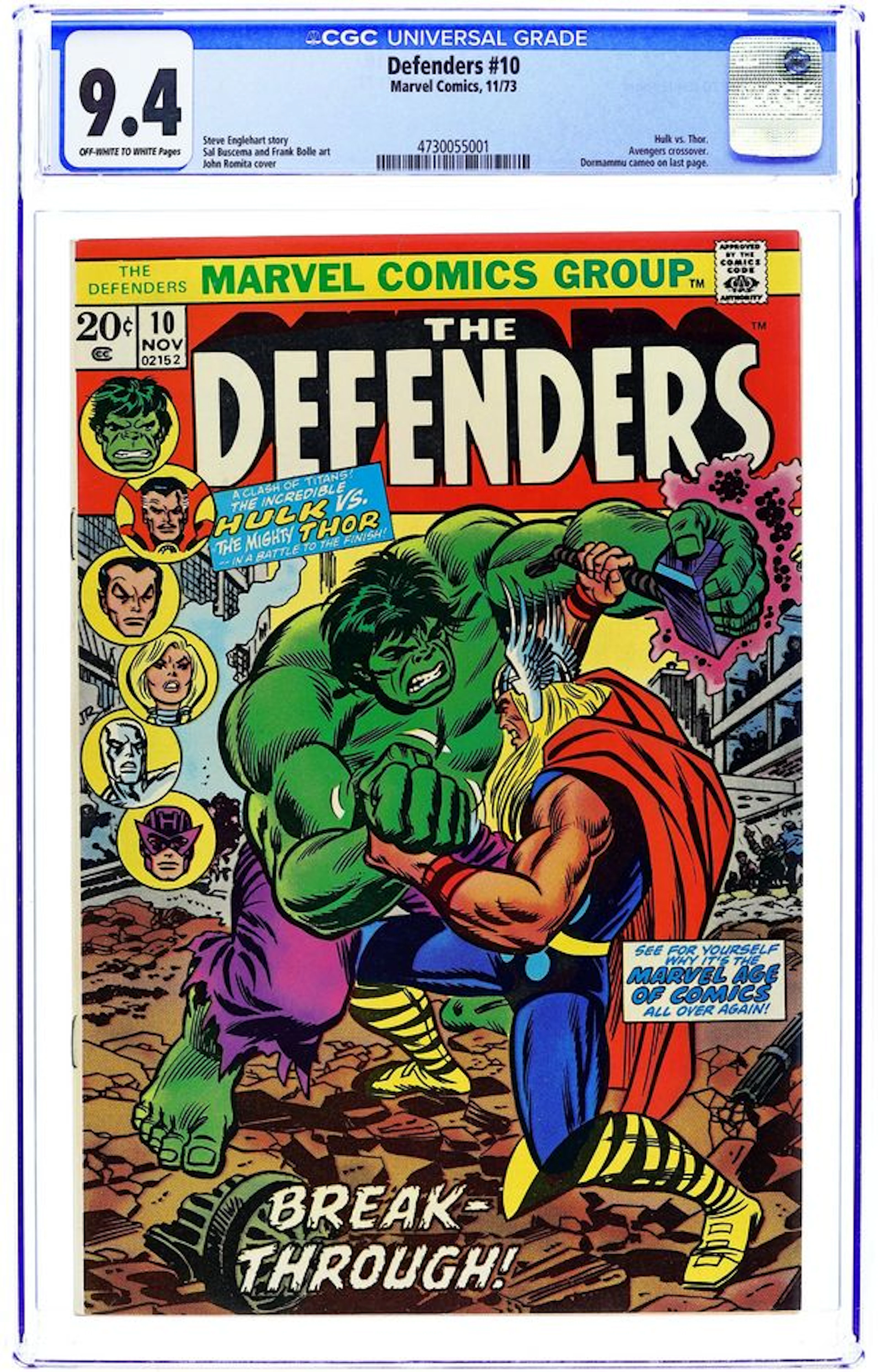 Defenders (1972 1st Series) 10 CGC 9.4